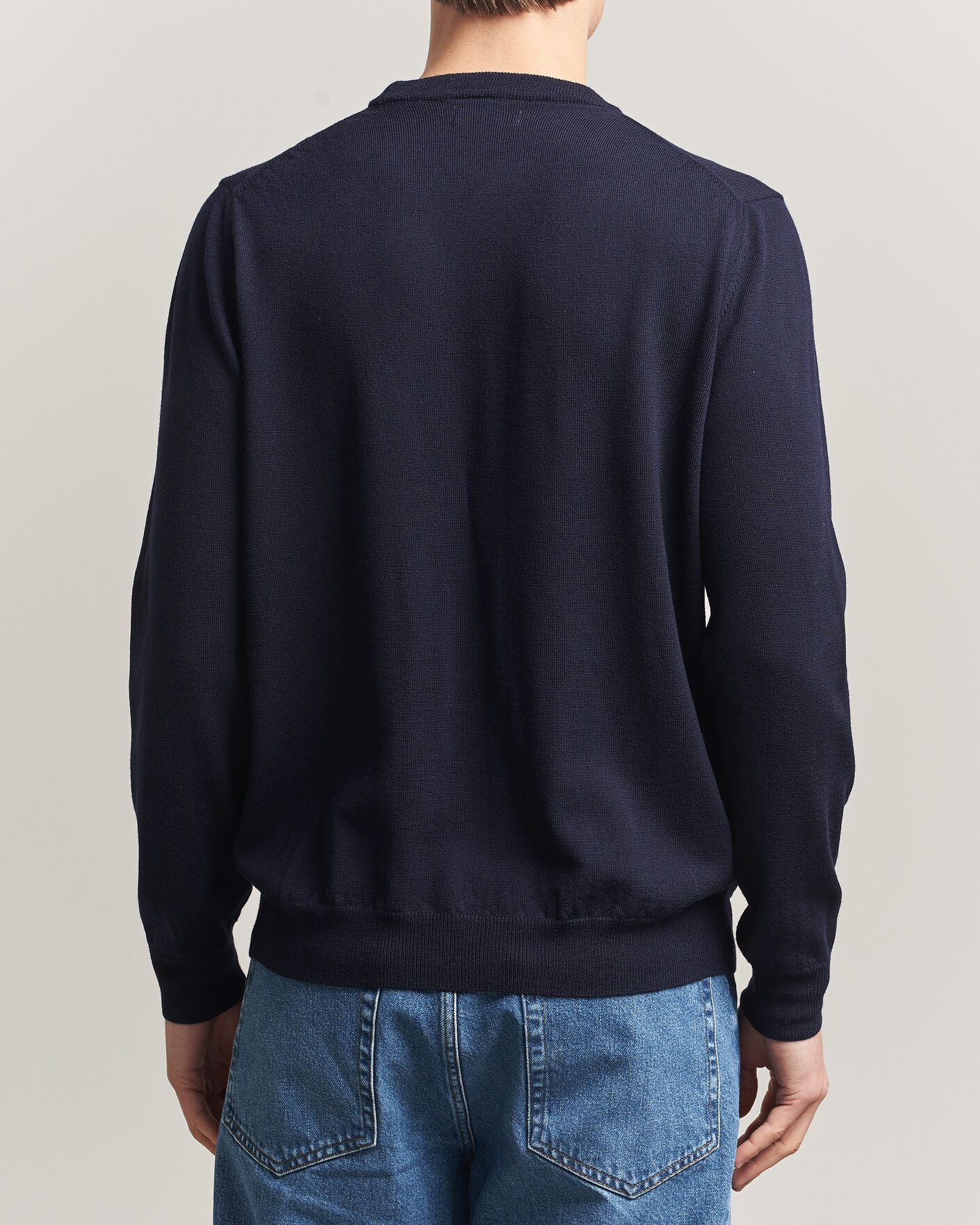 Men | Sweaters & Knitwear | J.Lindeberg | Keane Merino Crew Neck Pullover JL Navy