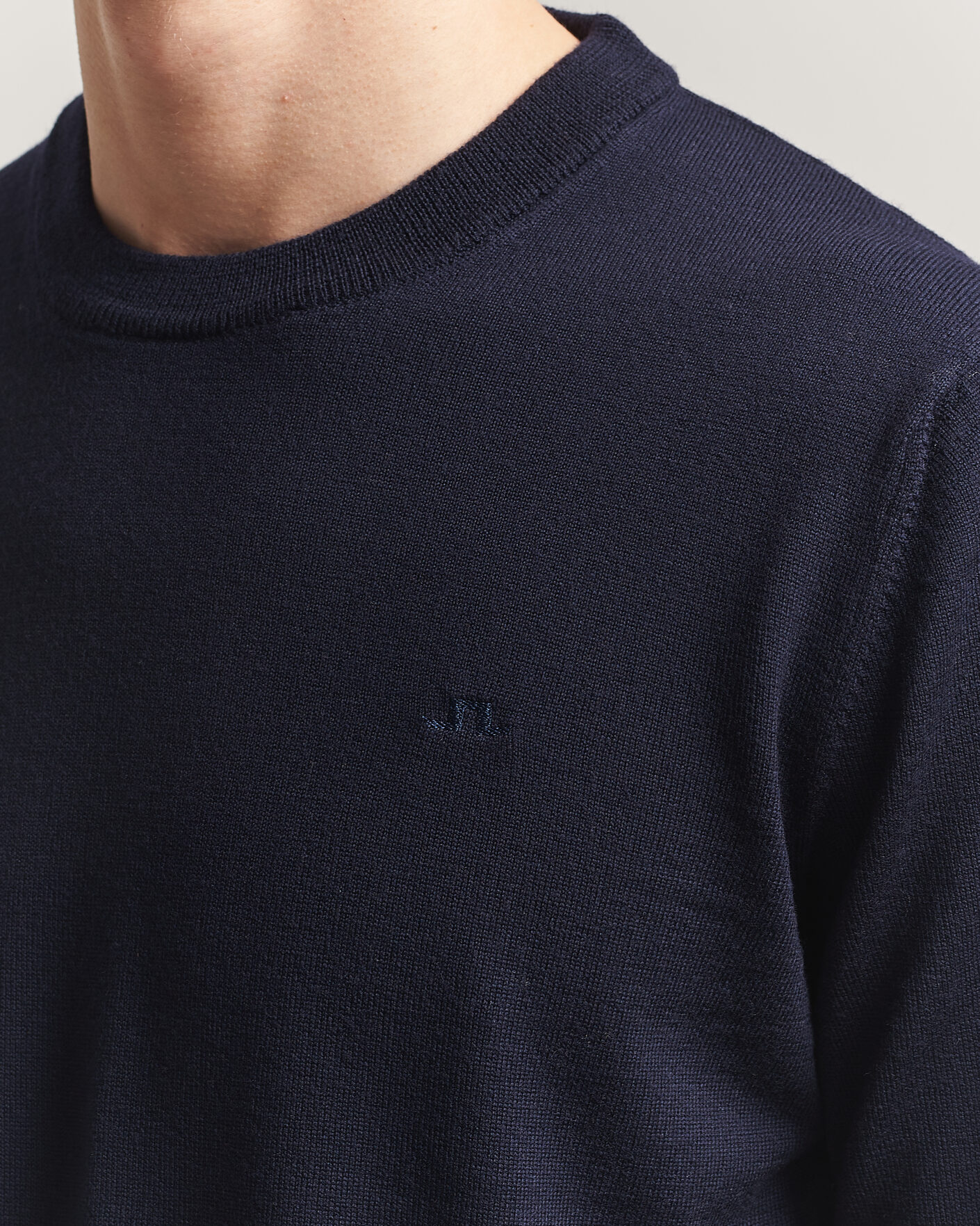 Men | Sweaters & Knitwear | J.Lindeberg | Keane Merino Crew Neck Pullover JL Navy