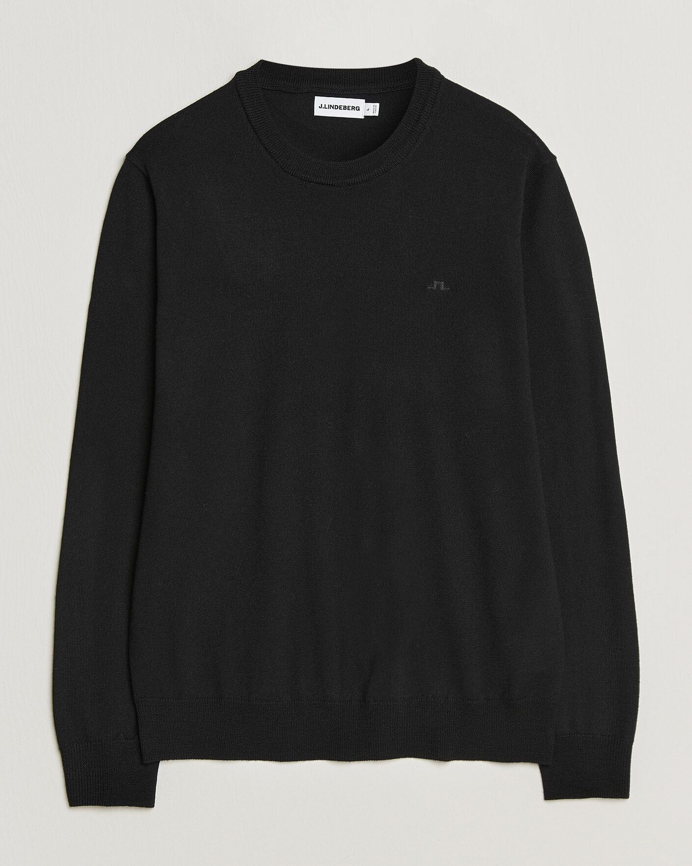 Men | Sweaters & Knitwear | J.Lindeberg | Keane Merino Crew Neck Pullover Black