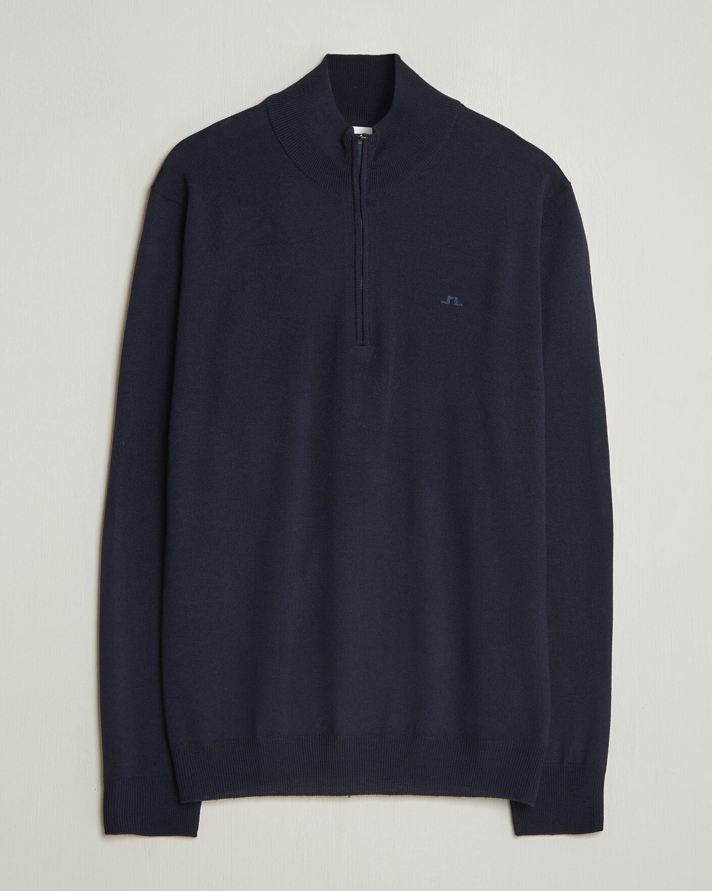 Men | Sweaters & Knitwear | J.Lindeberg | Kiyan Merino Half Zip JL Navy