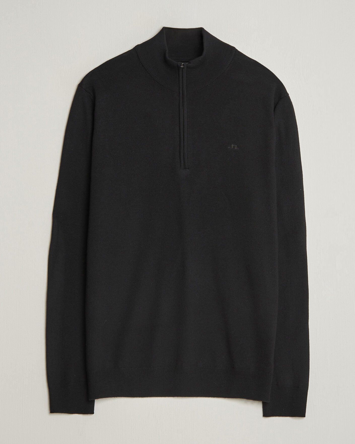 Men | Sweaters & Knitwear | J.Lindeberg | Kiyan Merino Half Zip Black