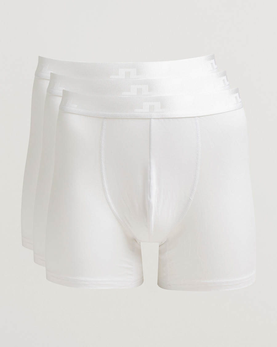 Men | Underwear & Socks | J.Lindeberg | 3-Pack Bridge Lyocell Boxer White
