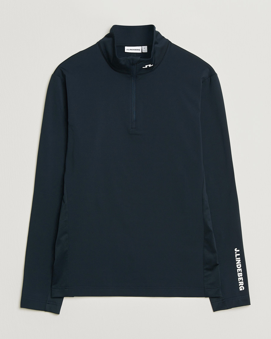 Men | Sweaters & Knitwear | J.Lindeberg | Tour Tech Mid Layer Half Zip JL Navy