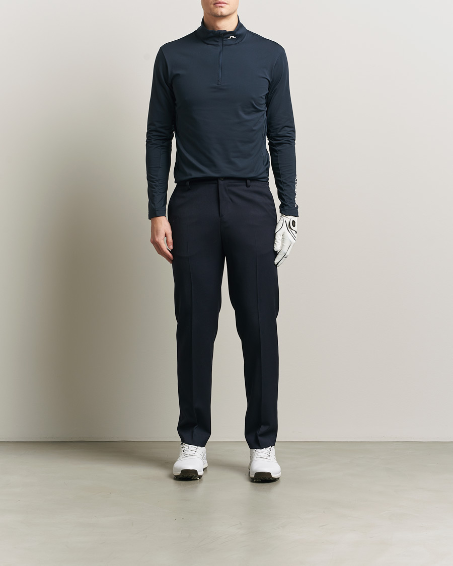 Men | Sweaters & Knitwear | J.Lindeberg | Tour Tech Mid Layer Half Zip JL Navy