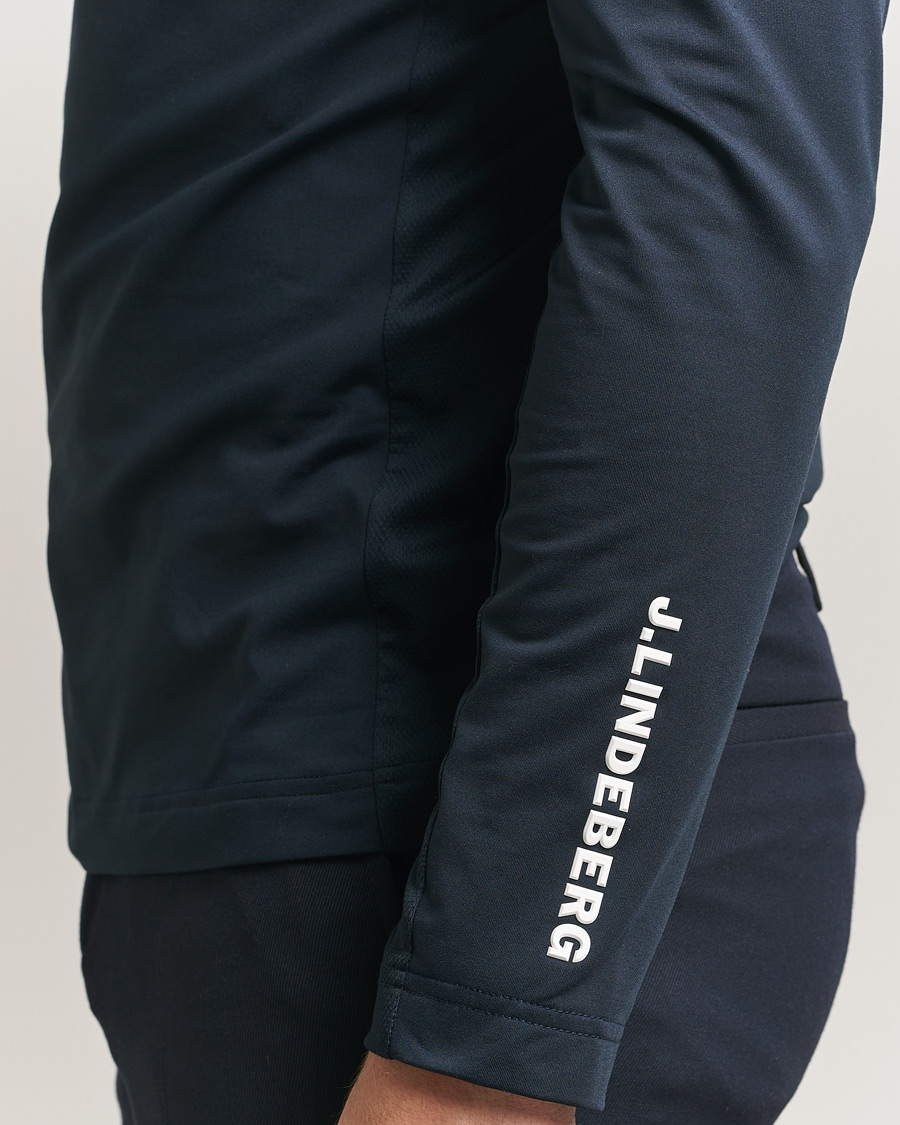 Men | Sweaters & Knitwear | J.Lindeberg | Tour Tech Mid Layer Half Zip JL Navy