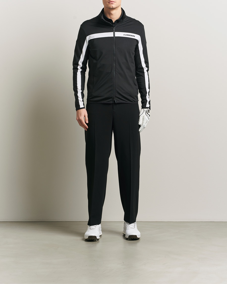 Men | Sweaters & Knitwear | J.Lindeberg | Jarvis Mid Layer Full Zip Black