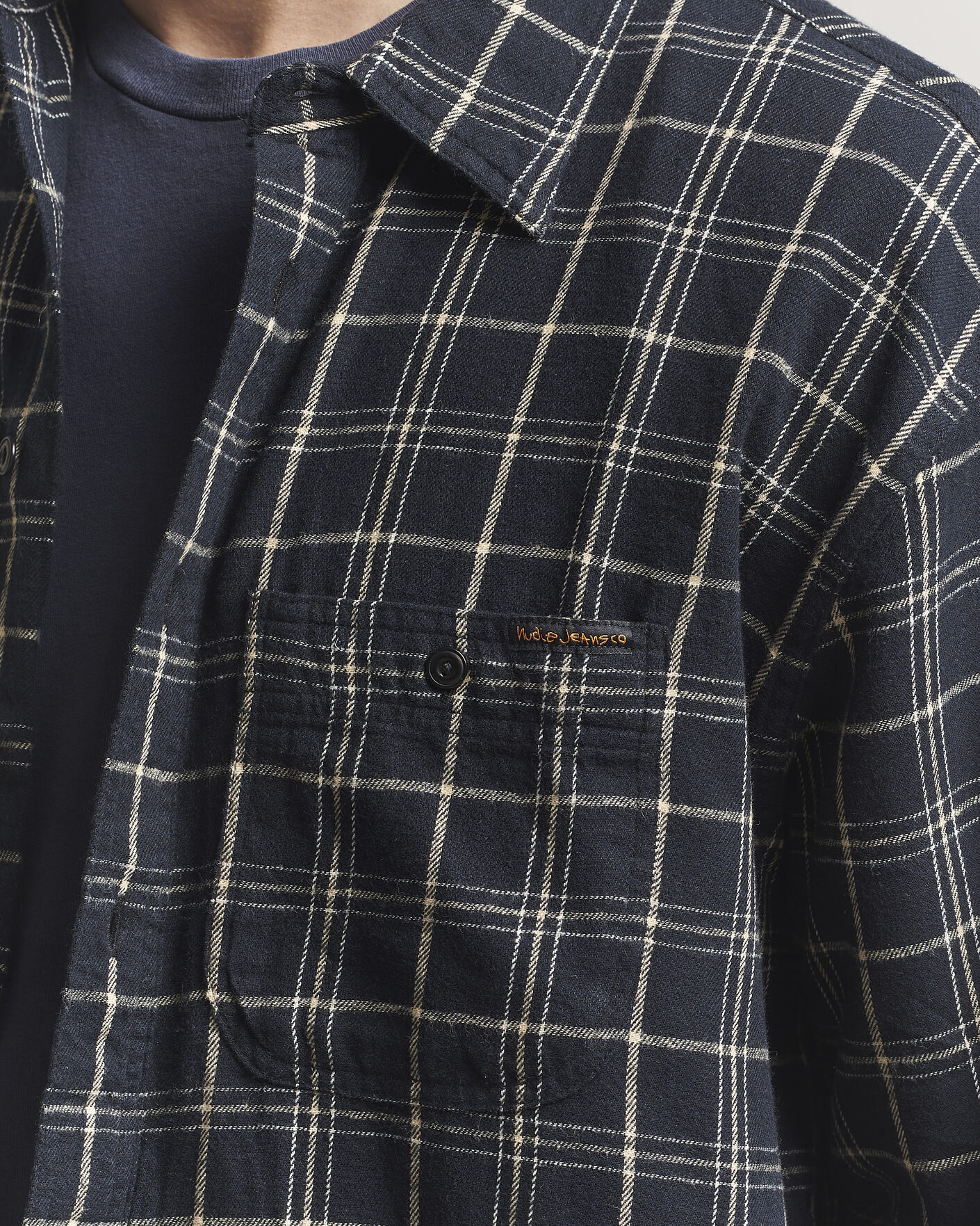 Men | Shirts | Nudie Jeans | Julian Checked Worker Shirt Black