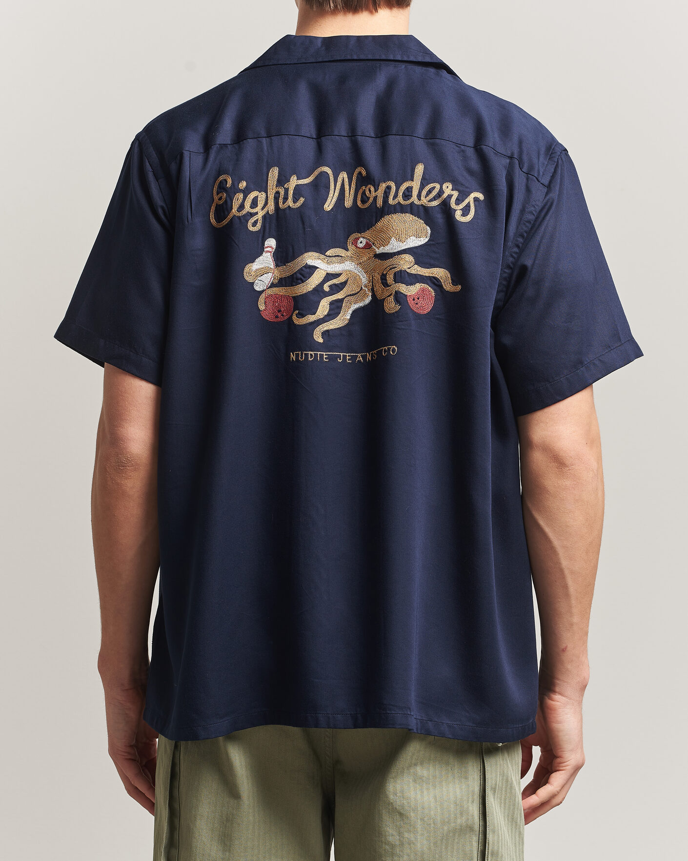 Men | Shirts | Nudie Jeans | Arthur Bowling Shirt Navy