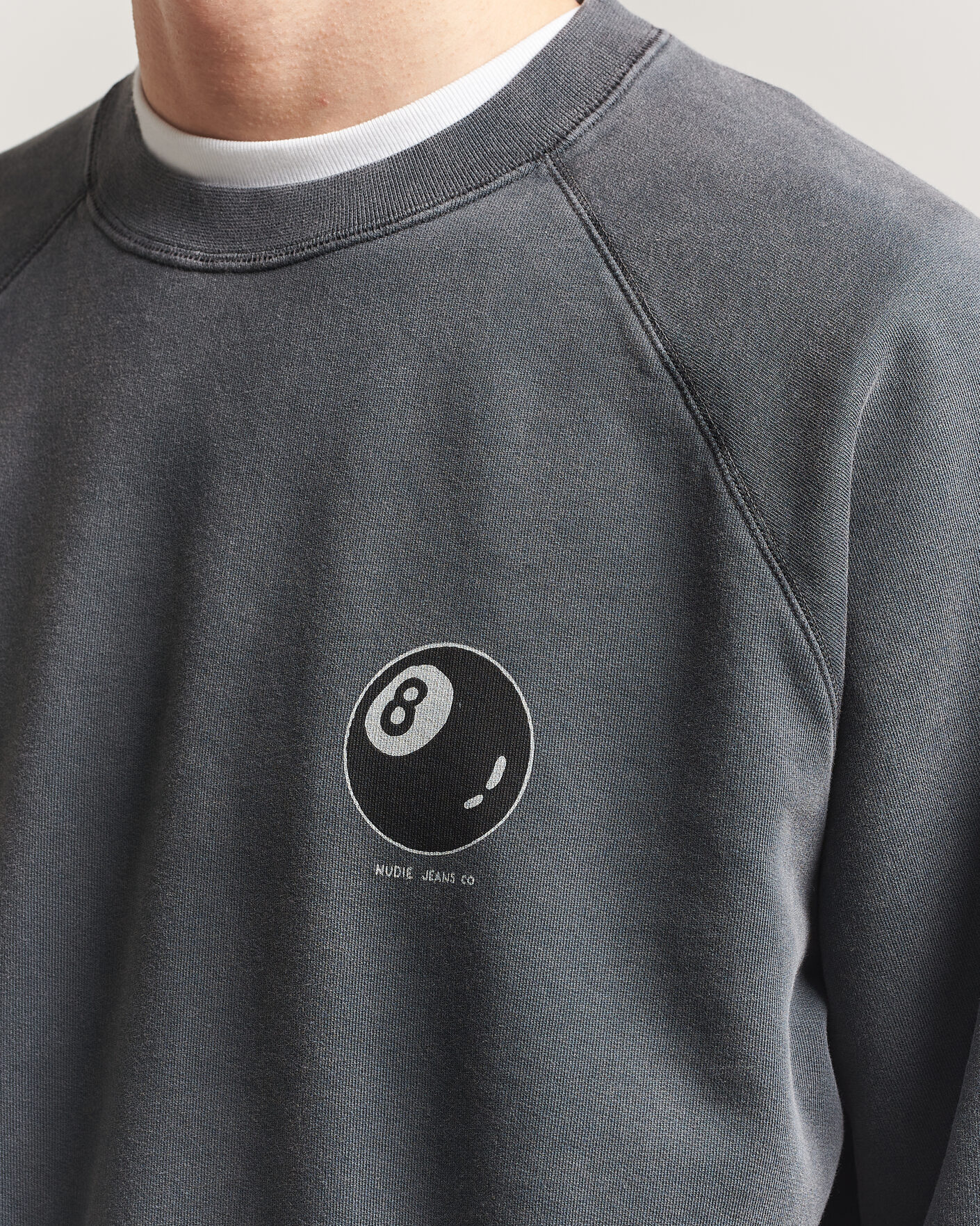 Men | Sweaters & Knitwear | Nudie Jeans | Palle Printed Crew Neck Sweatshirt Antracite