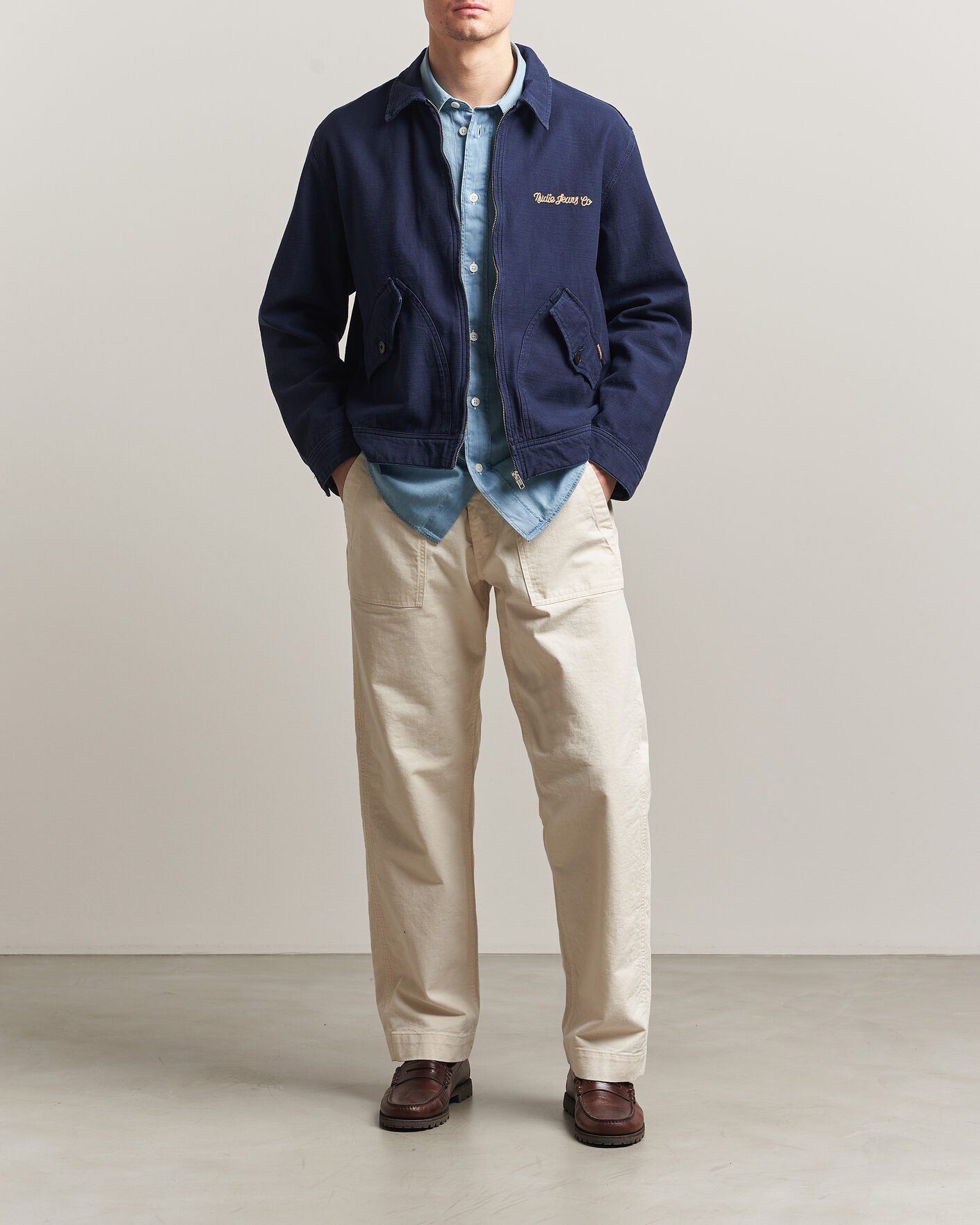 Men | Coats & Jackets | Nudie Jeans | Blake Embroided Jacket Navy