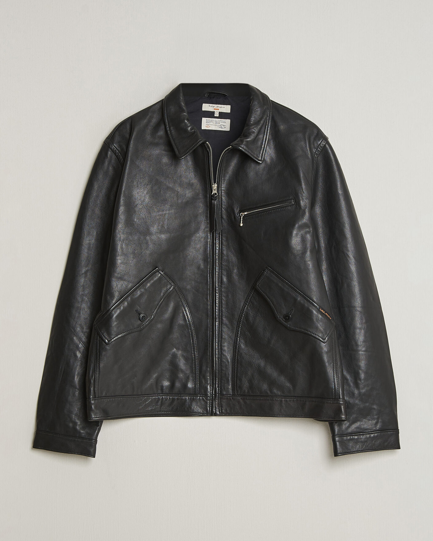 Nudie Jeans Blake Leather Jacket Black at CareOfCarl.com