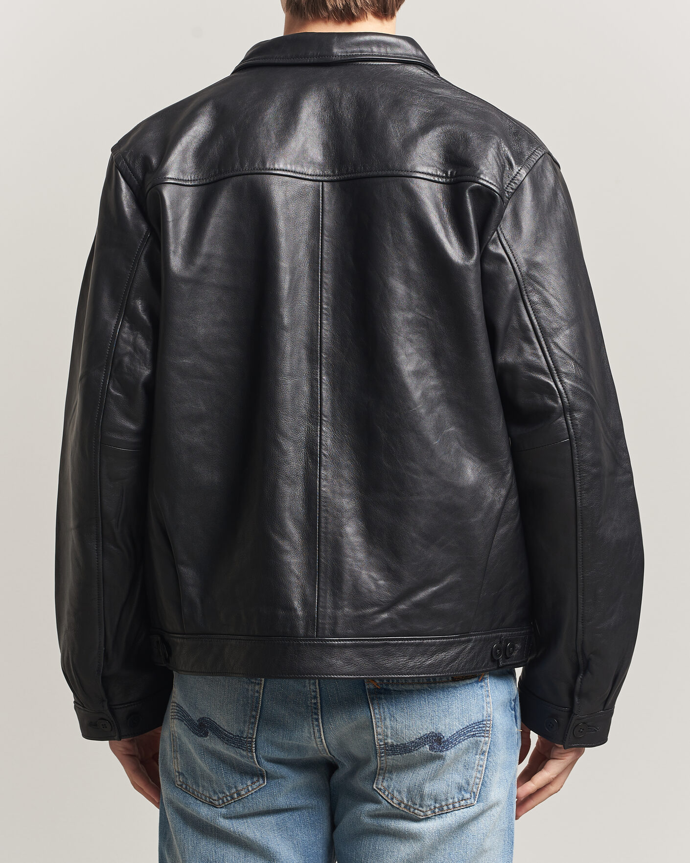 Nudie Jeans Blake Leather Jacket Black at CareOfCarl.com