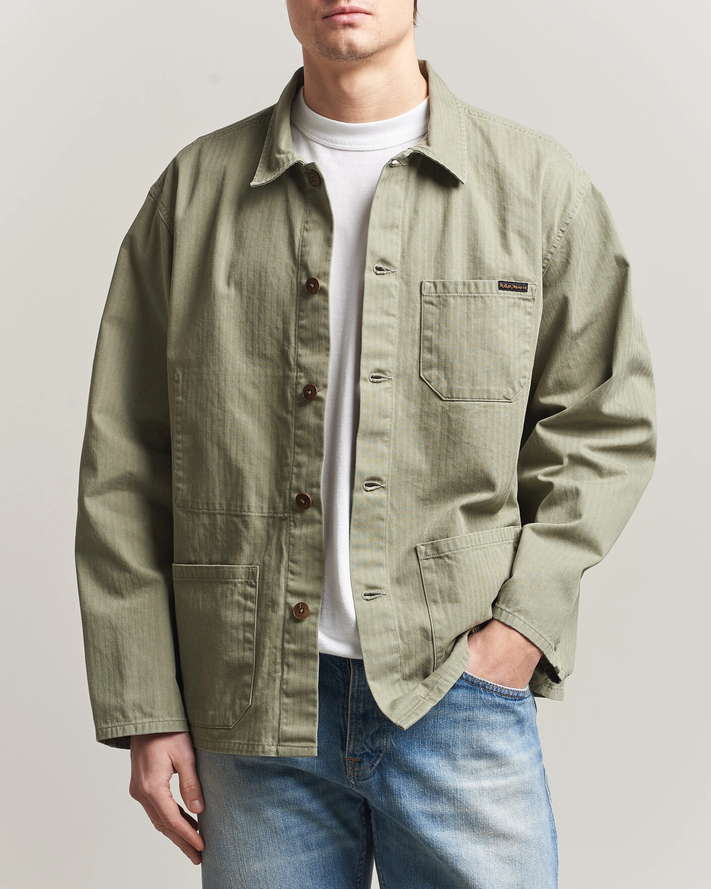Men | Shirts | Nudie Jeans | Buddy Chore Jacket Pale Green