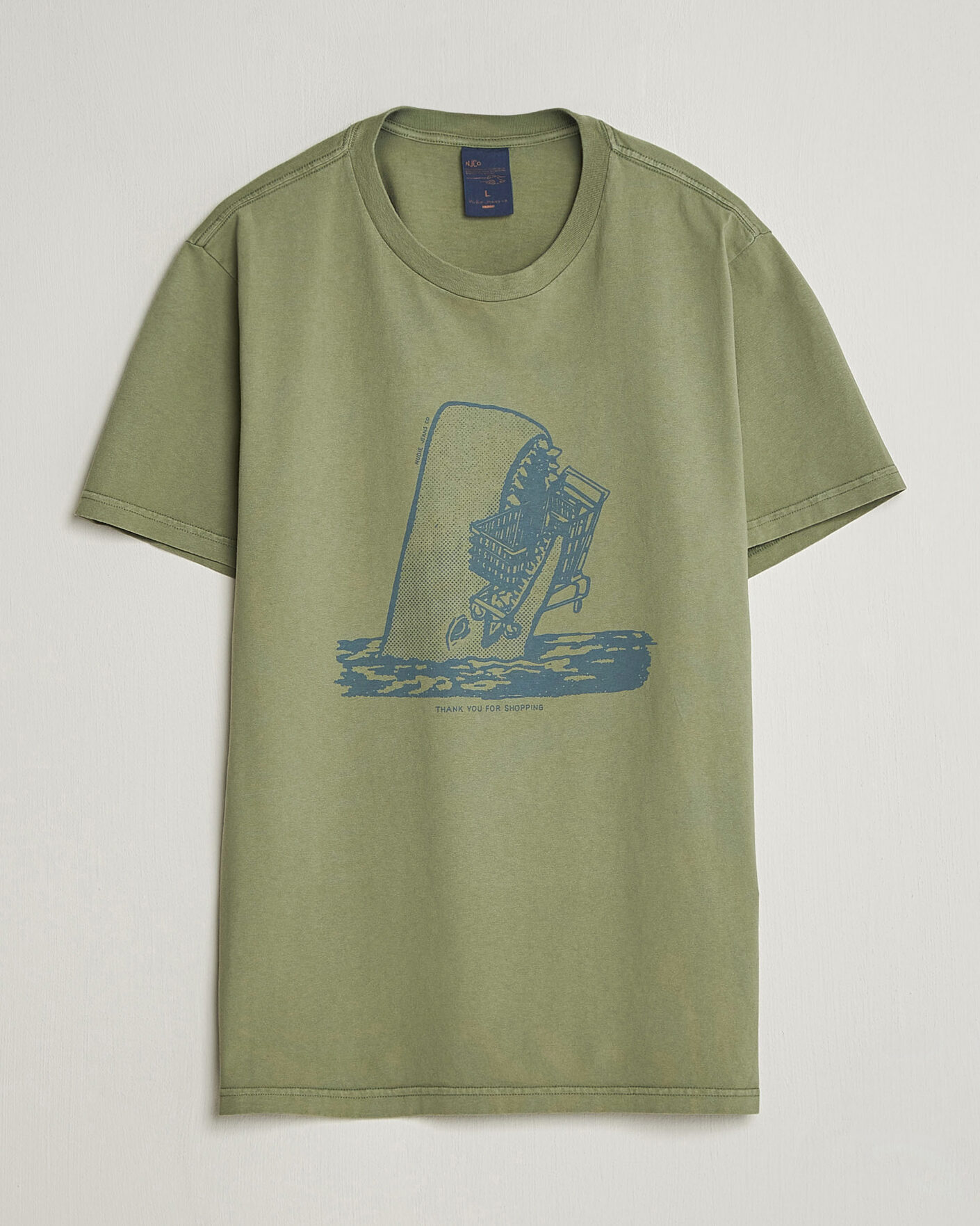 Men | T-Shirts | Nudie Jeans | Roy Printed T-Shirt Green