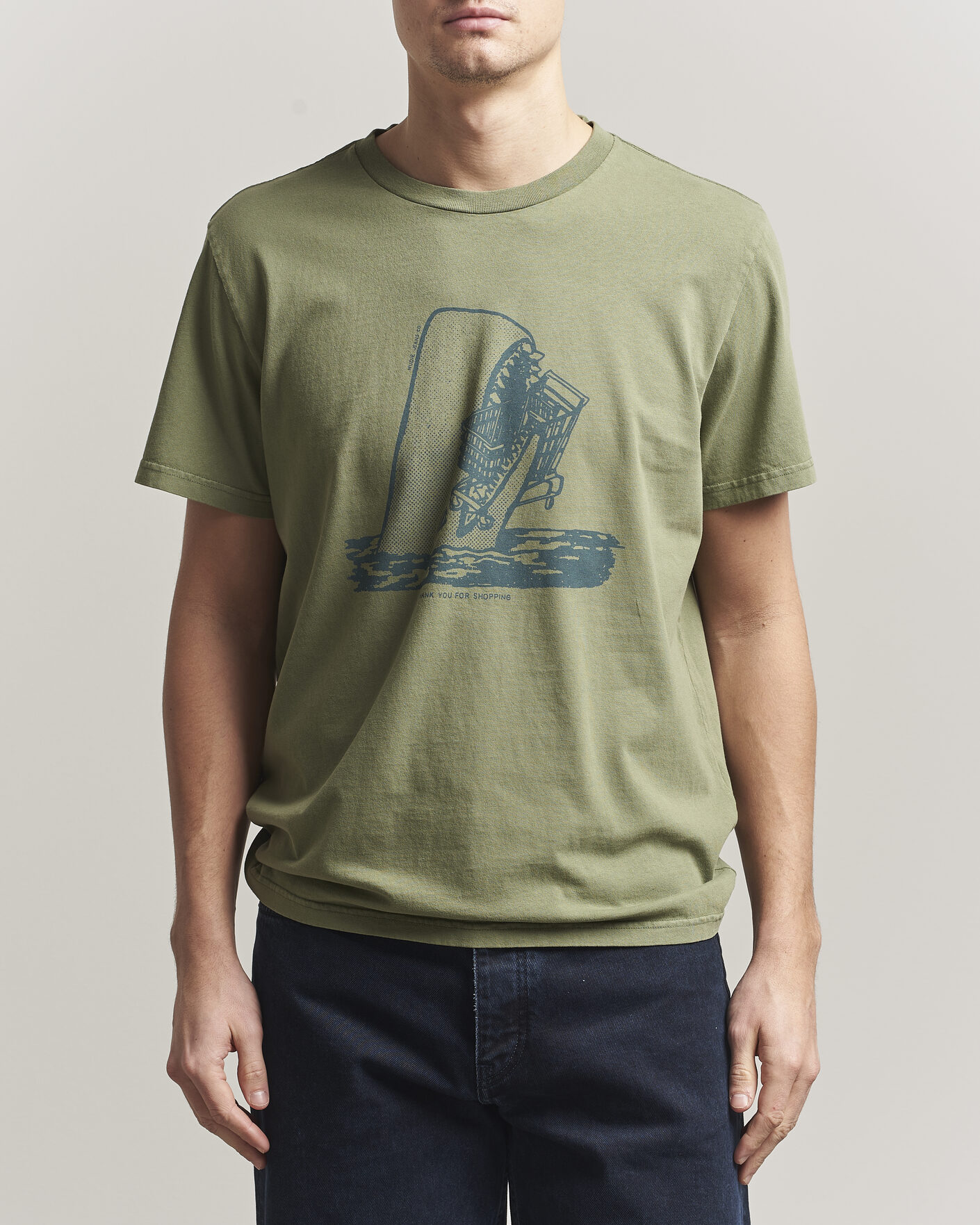 Men | T-Shirts | Nudie Jeans | Roy Printed T-Shirt Green