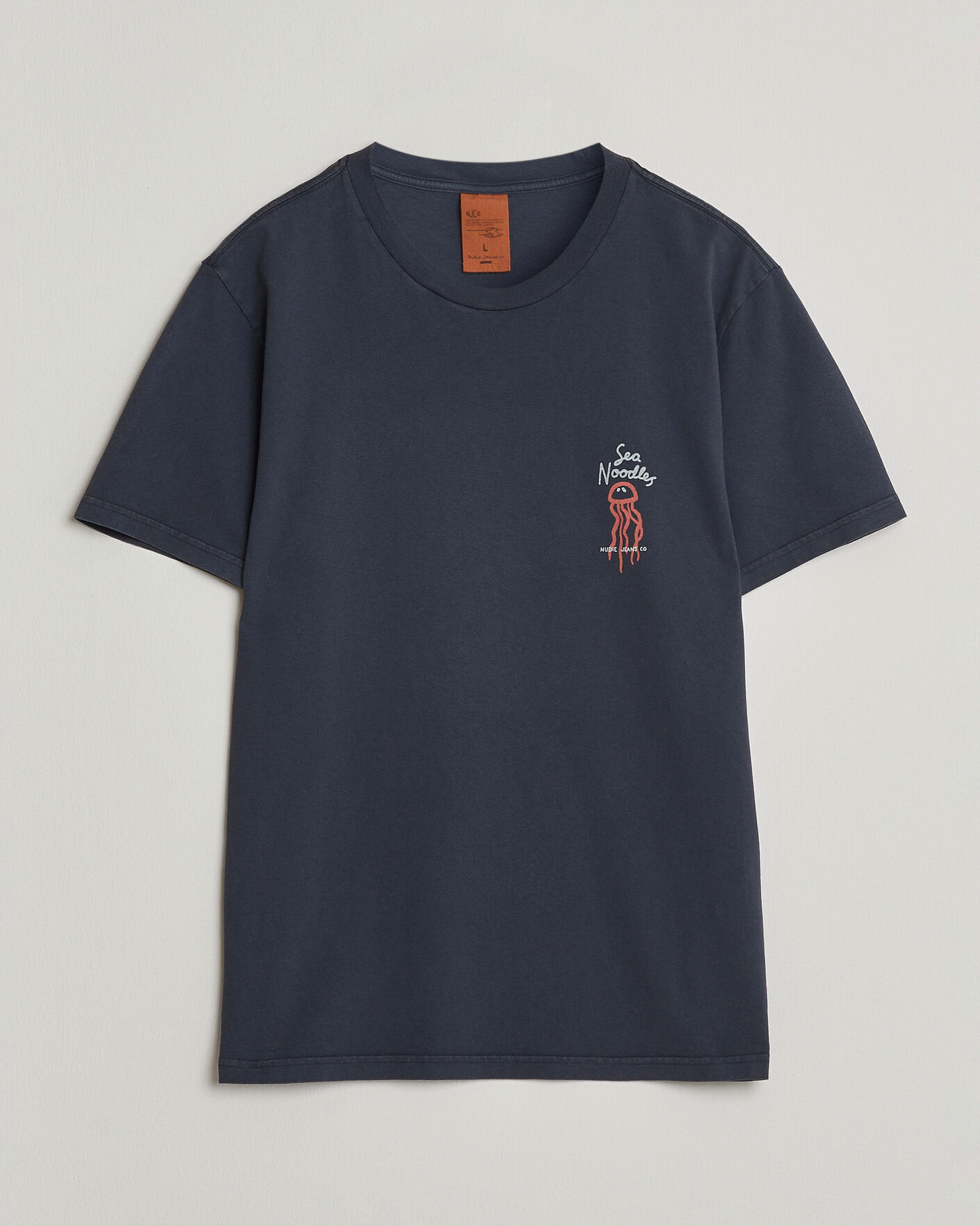 Men | T-Shirts | Nudie Jeans | Roy Printed T-Shirt Dark Blue