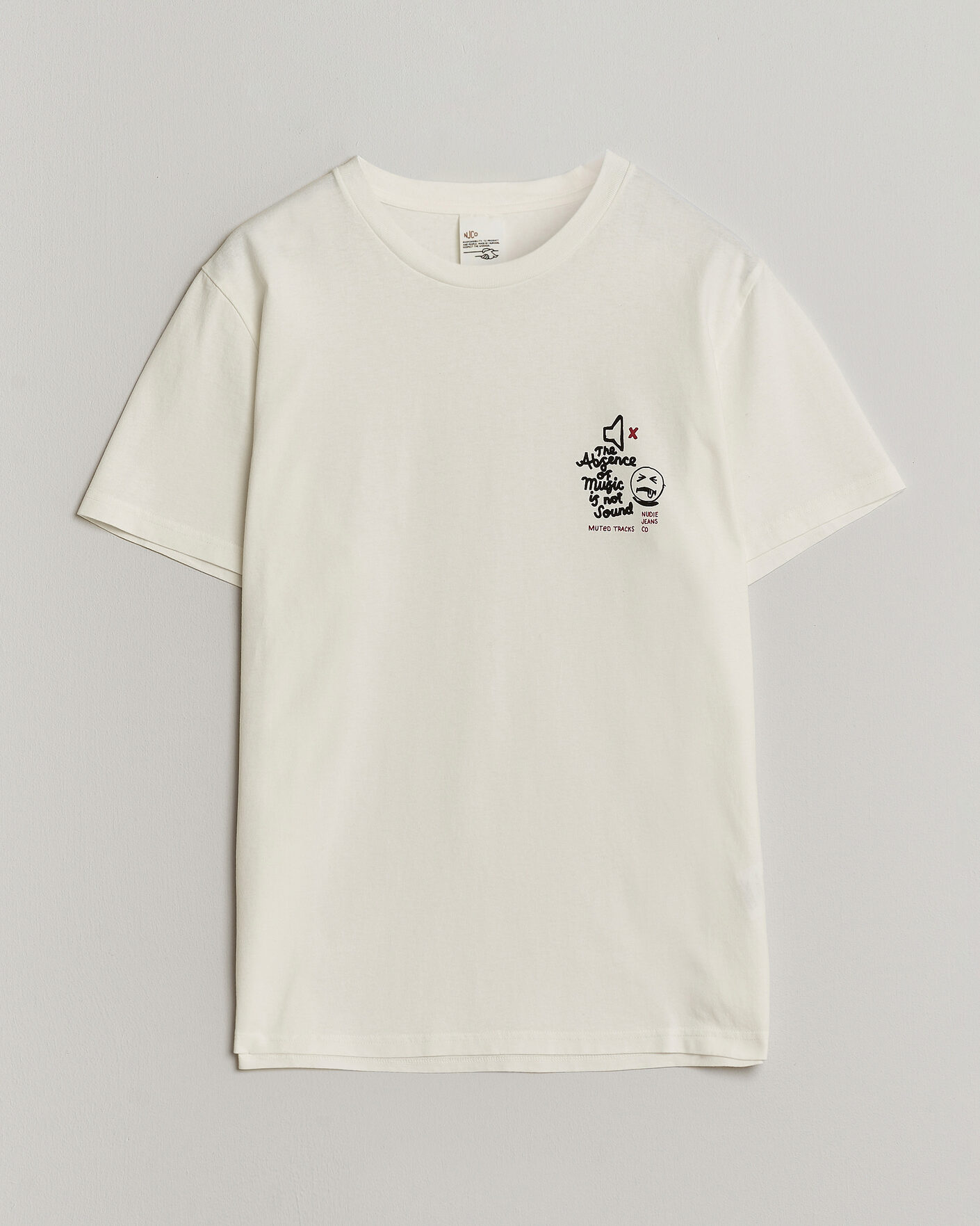 Men | T-Shirts | Nudie Jeans | Roy Printed T-Shirt Chalk White