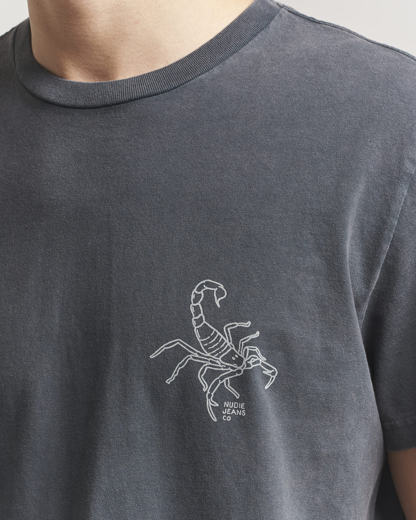 Men | T-Shirts | Nudie Jeans | Roy Printed T-Shirt Antracite