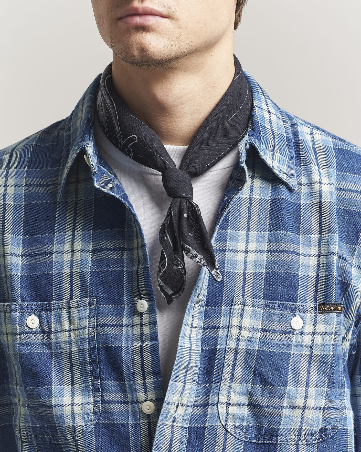 Men | Dress Scarves | Nudie Jeans | Ingrid Printed Bandana Black