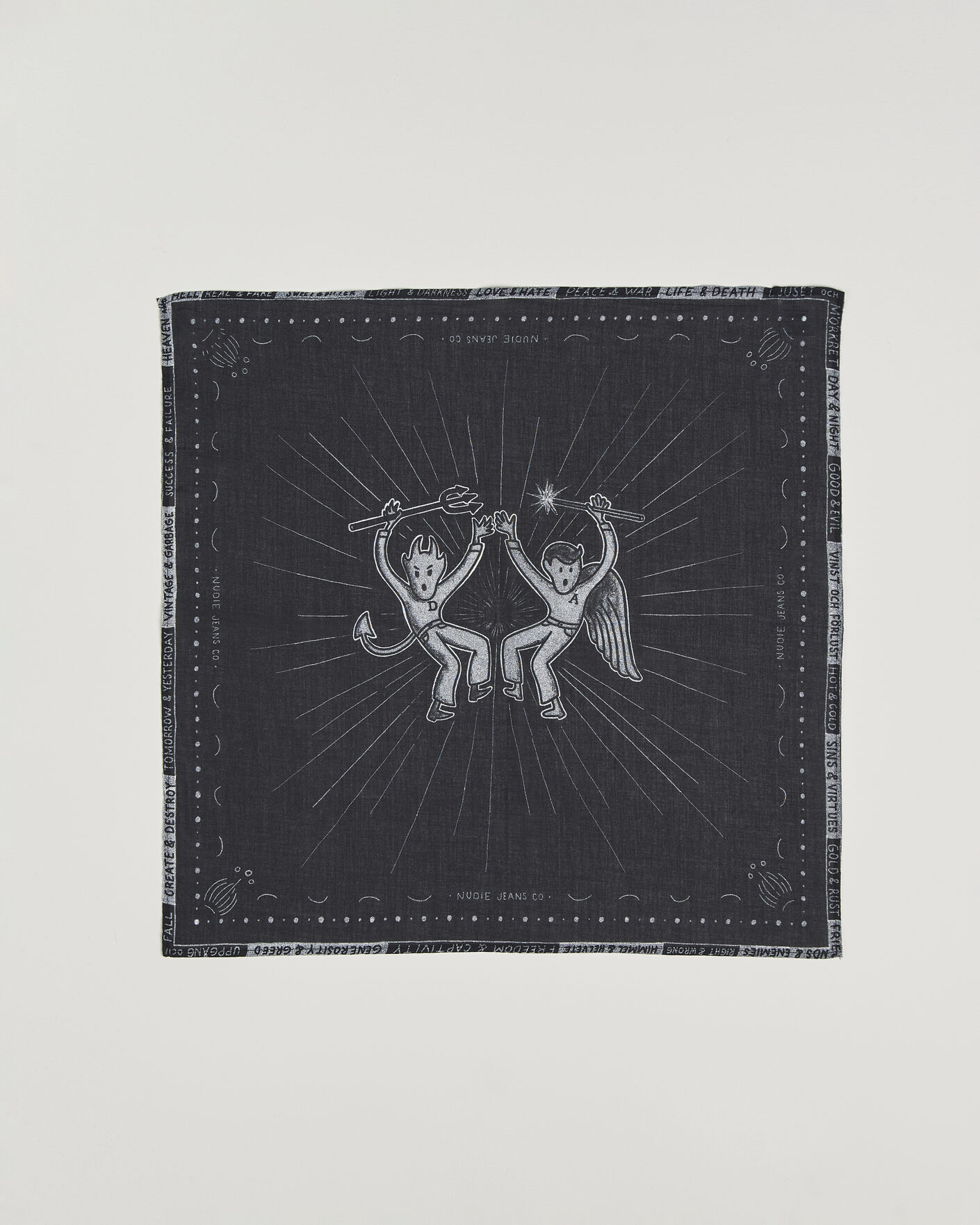 Men | Dress Scarves | Nudie Jeans | Ingrid Printed Bandana Black