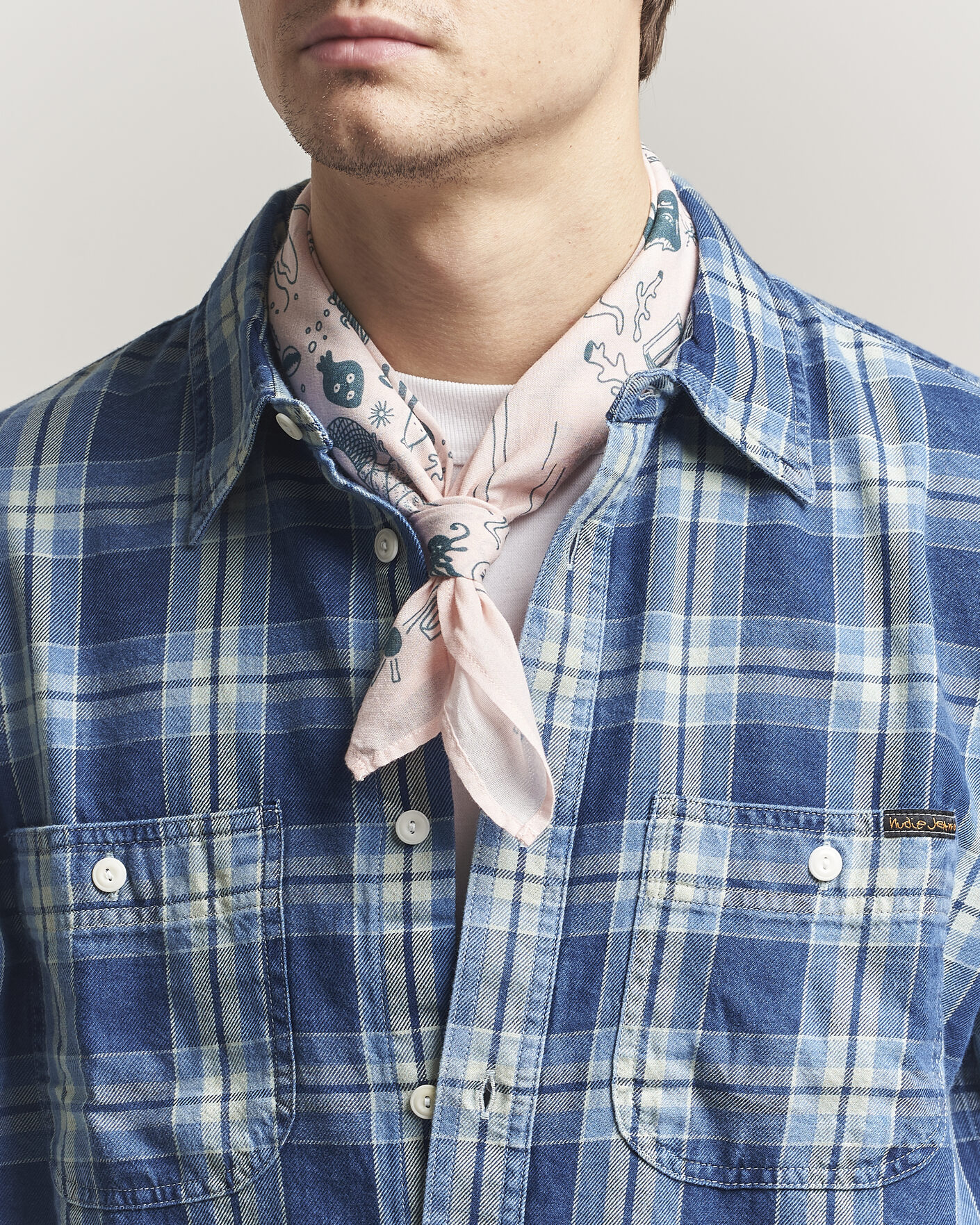 Men | Dress Scarves | Nudie Jeans | Ingrid Printed Bandana Pink