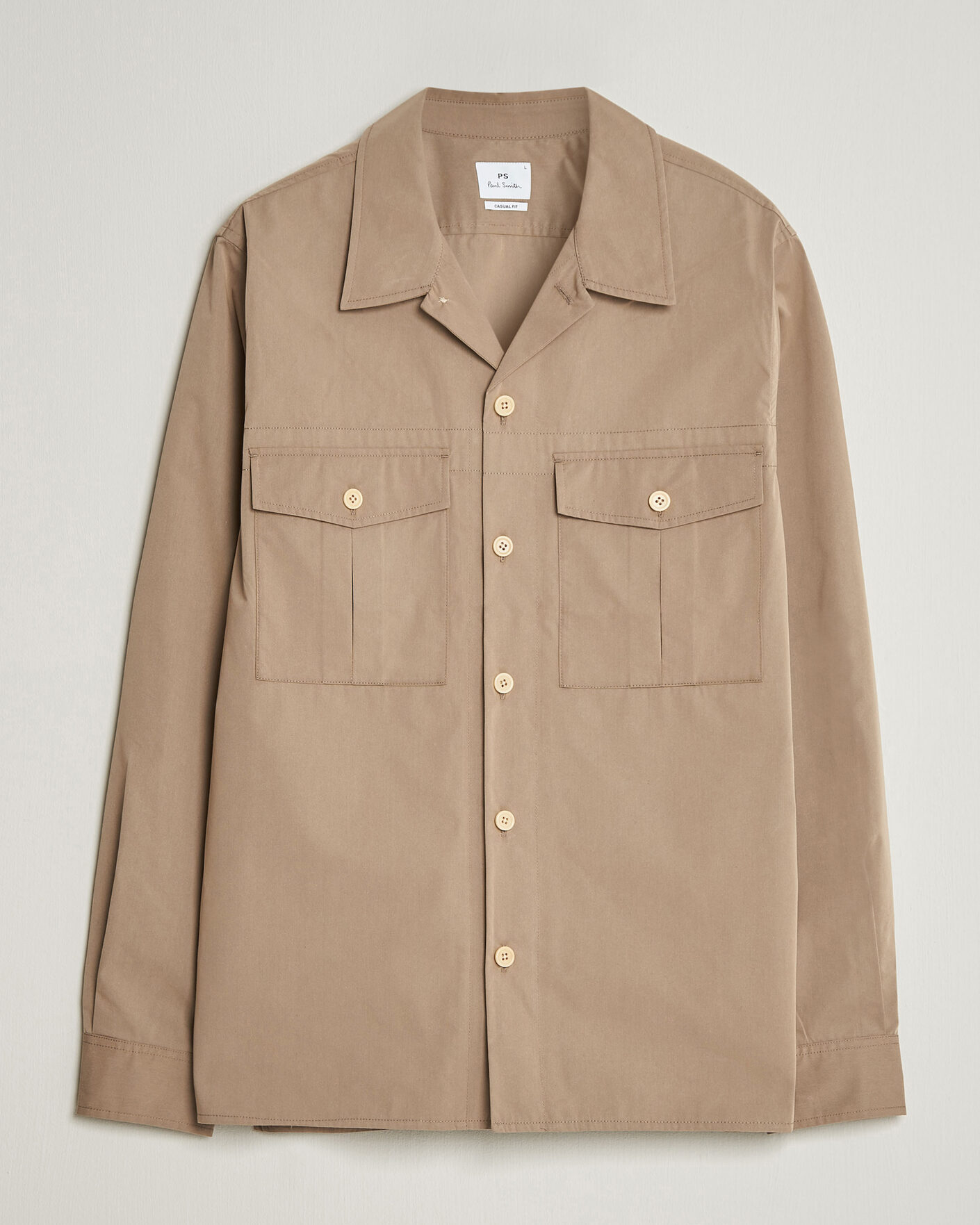 Men | Shirts | PS Paul Smith | Casual Cotton Overshirt Beige