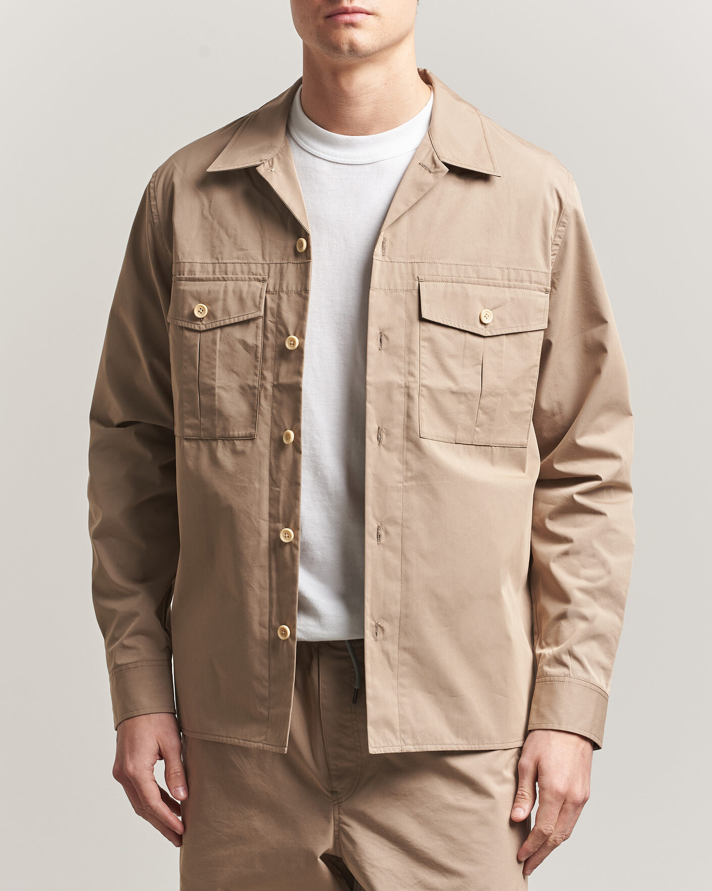 Men | Shirts | PS Paul Smith | Casual Cotton Overshirt Beige