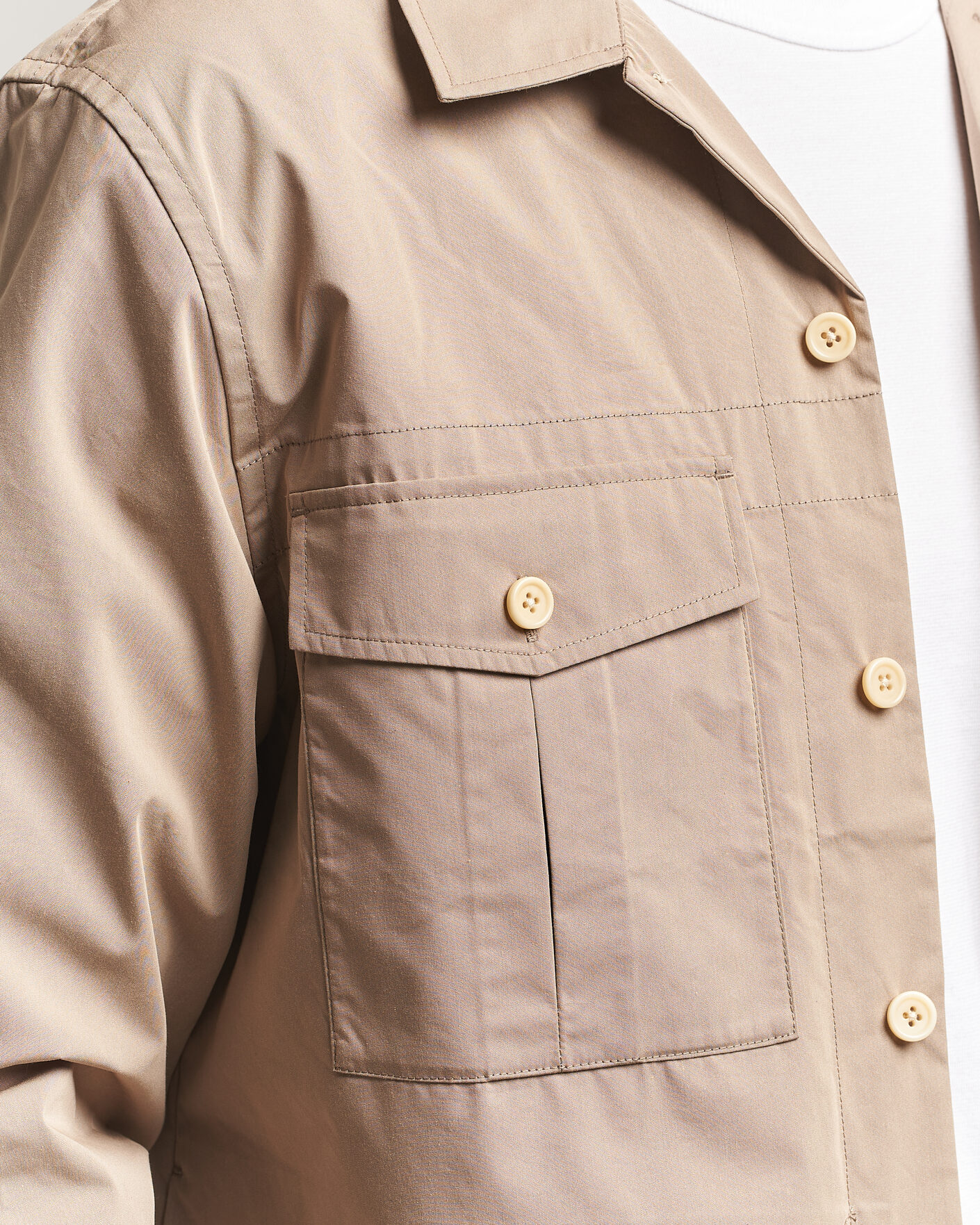 Men | Shirts | PS Paul Smith | Casual Cotton Overshirt Beige