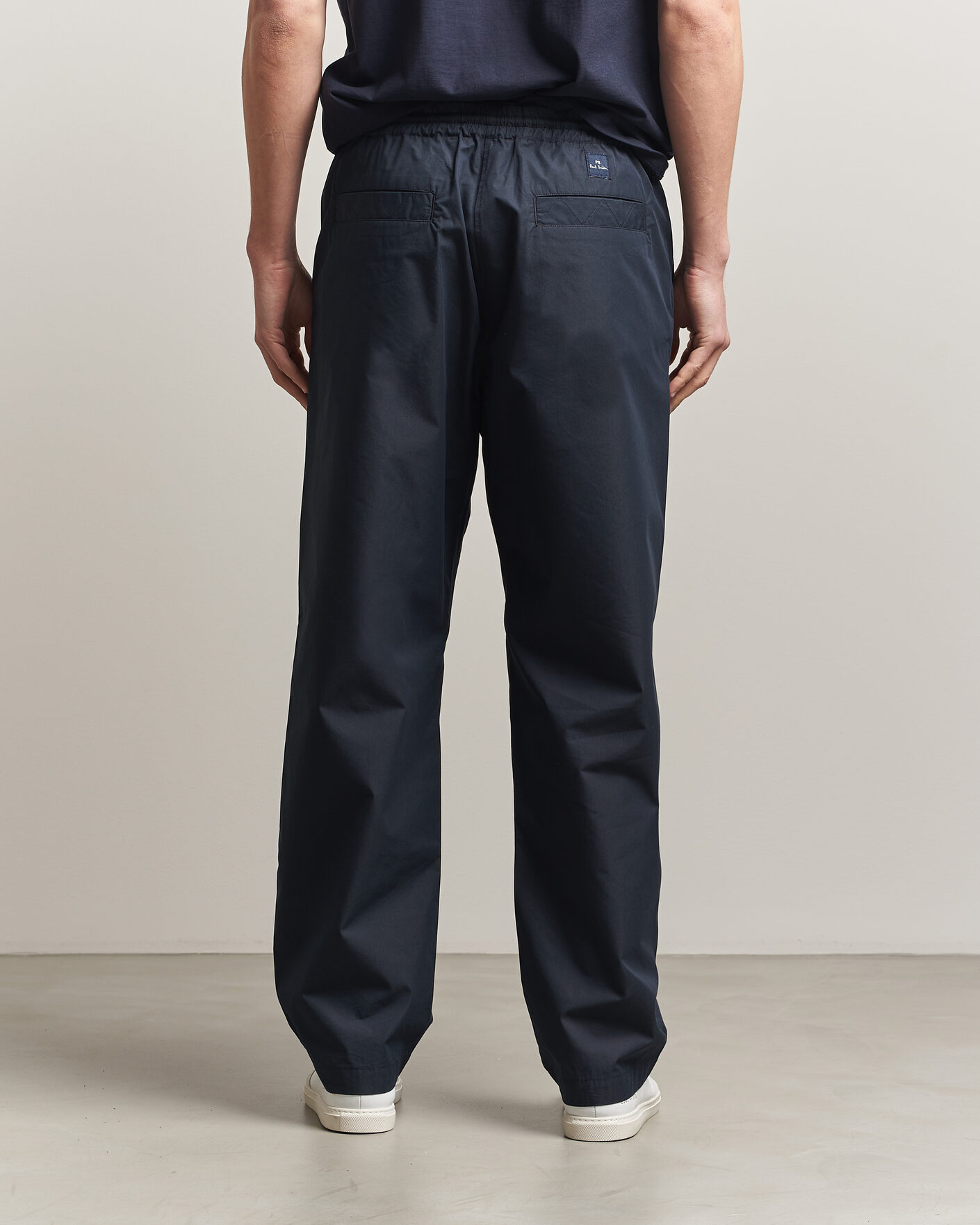 Men | Trousers | PS Paul Smith | Casual Cotton Drawstring Trousers Navy