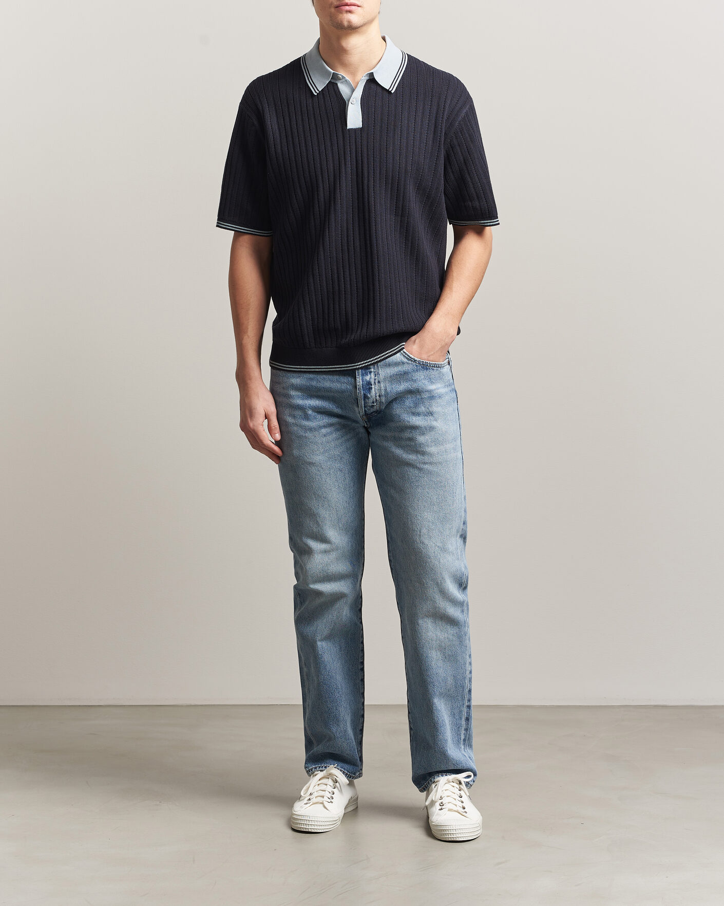 Men | Polo Shirts | PS Paul Smith | Cotton Knitted Polo Navy