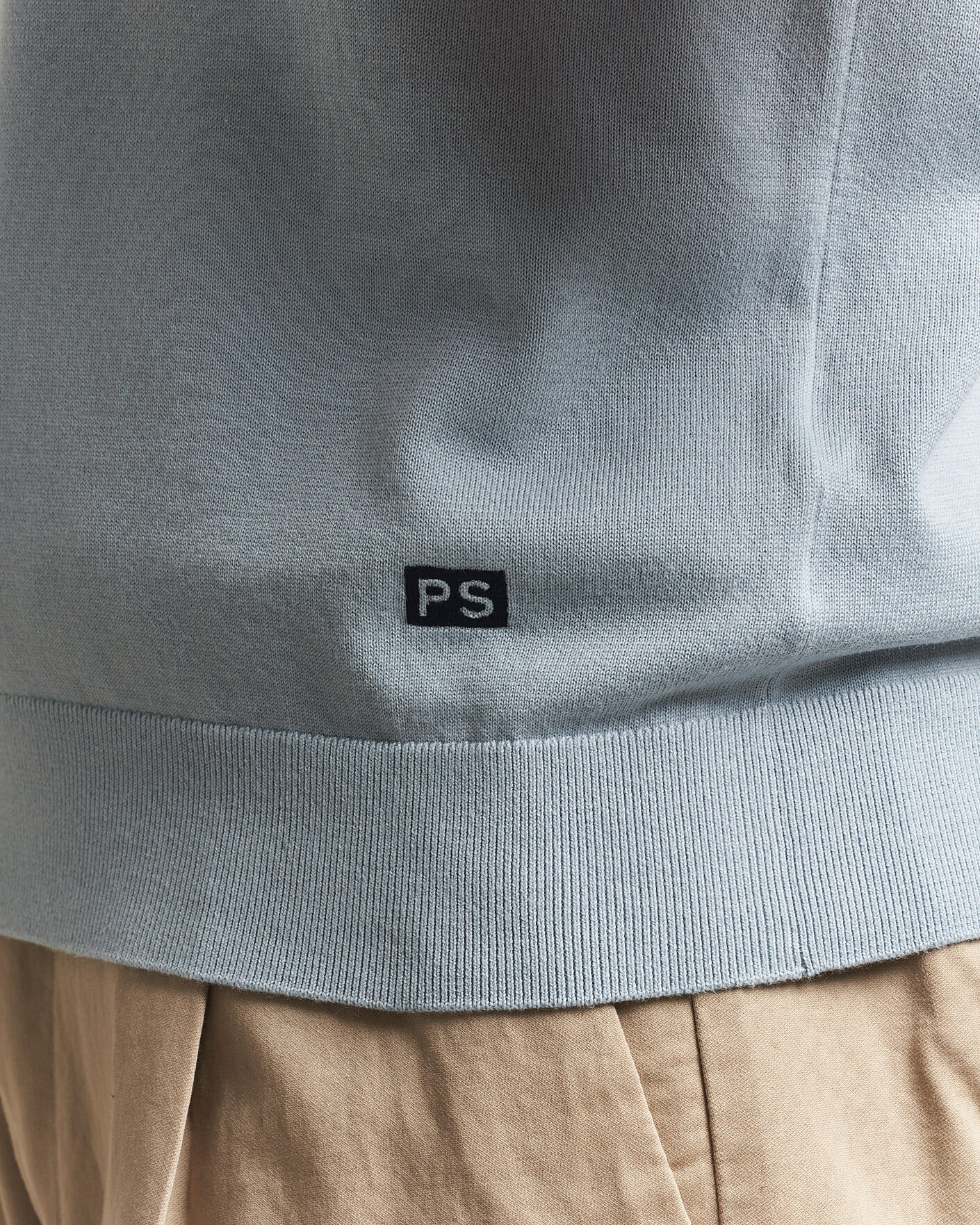 Men | T-Shirts | PS Paul Smith | Cotton Knitted T-Shirt Light Blue