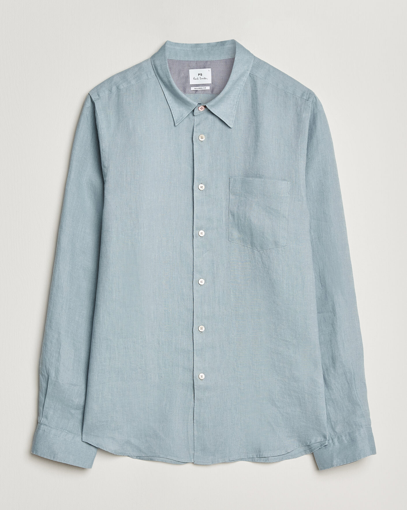 Men | Shirts | PS Paul Smith | Tailored Fit Linen Shirt Light Blue