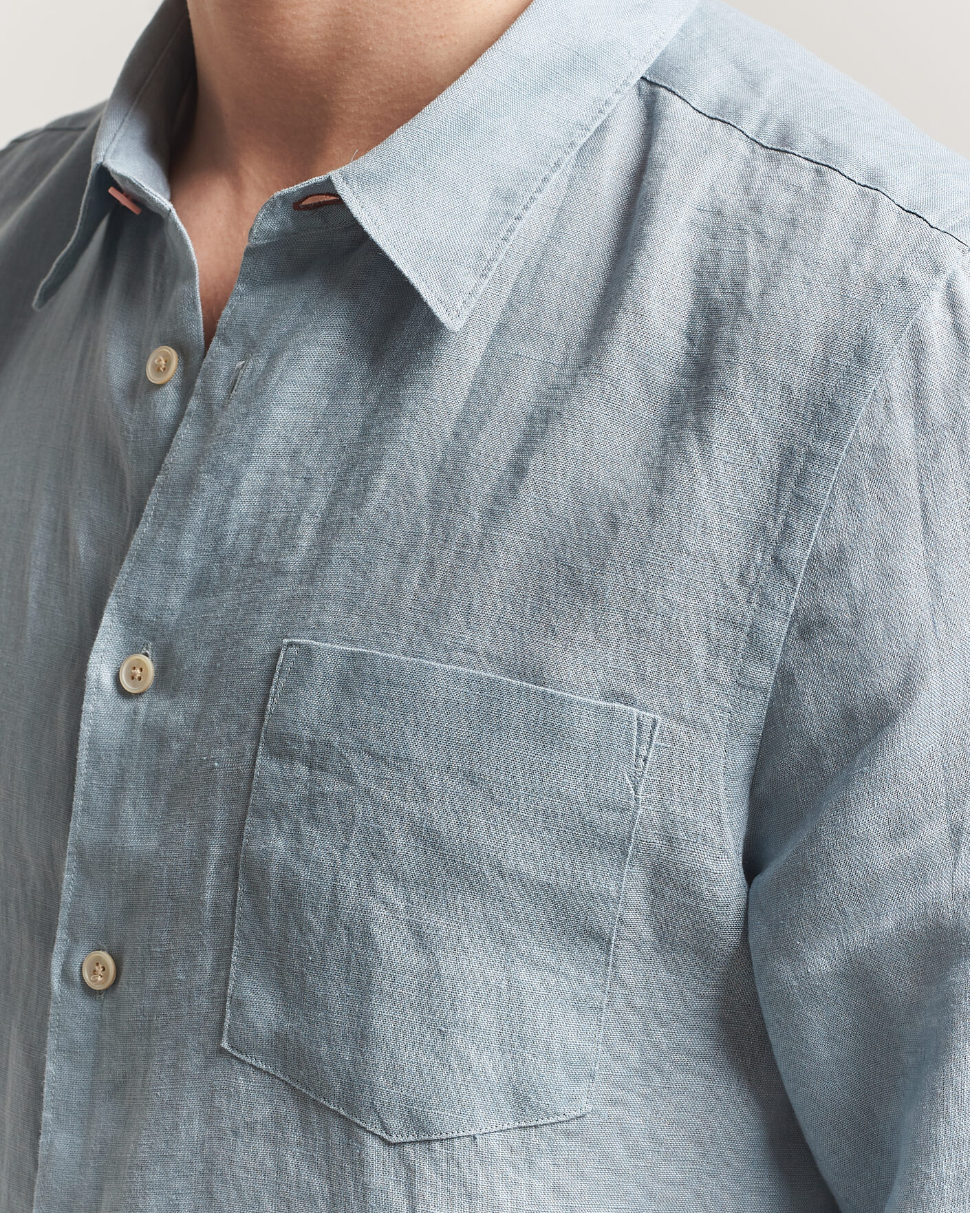 Men | Shirts | PS Paul Smith | Tailored Fit Linen Shirt Light Blue
