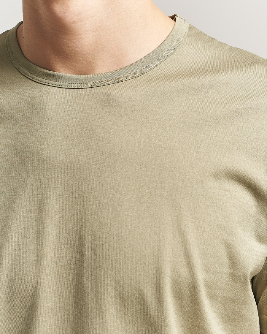 Men | T-Shirts | Sunspel | Crew Neck Q82 Cotton T-Shirt Pistachio