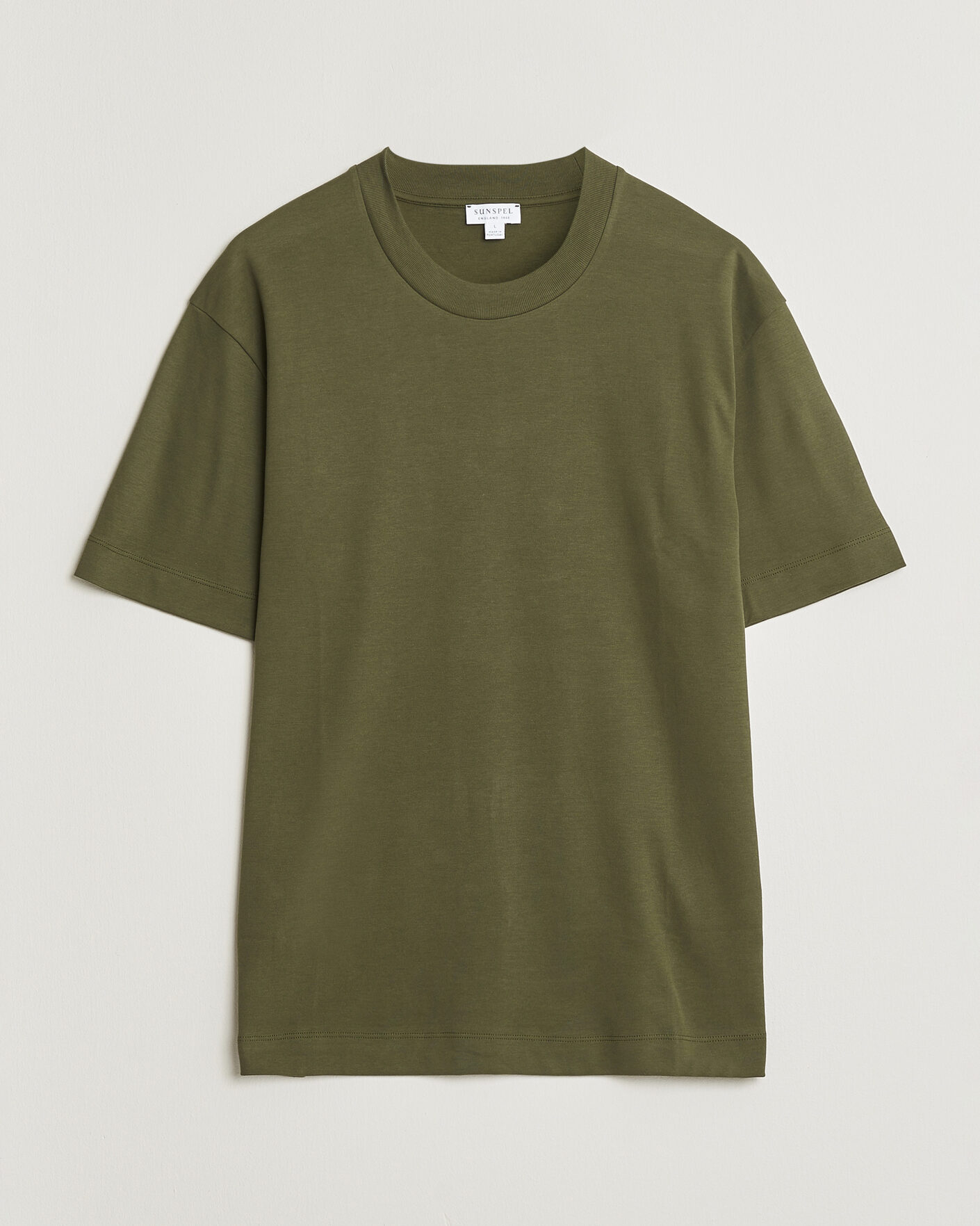 Sunspel Heavy Weight Supima Cotton T-Shirt Deep Olive at