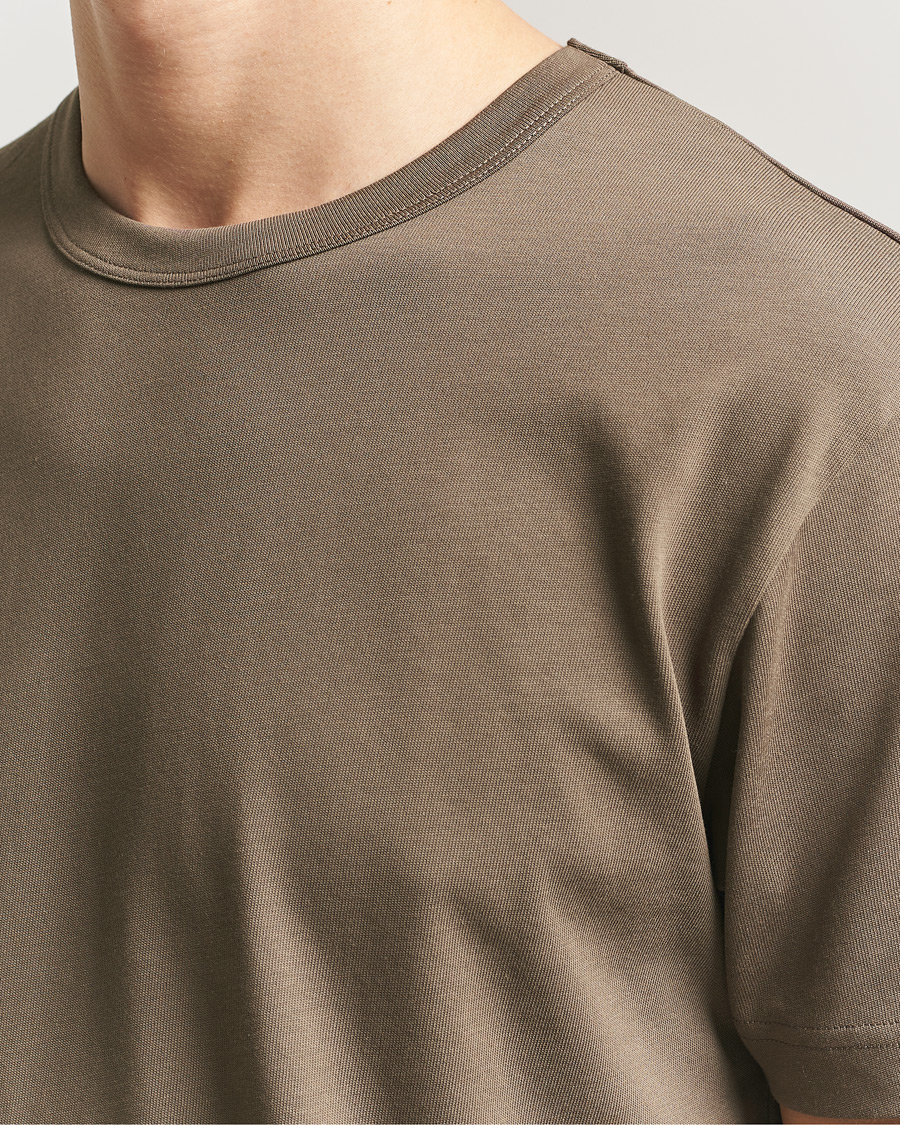 Men | T-Shirts | Sunspel | Single Jersey Supima Cotton T-Shirt Dark Cedar