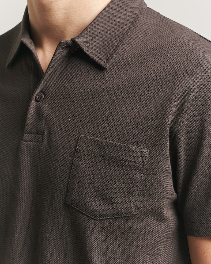 Men | Polo Shirts | Sunspel | Riviera Polo Shirt Dark Chocolate