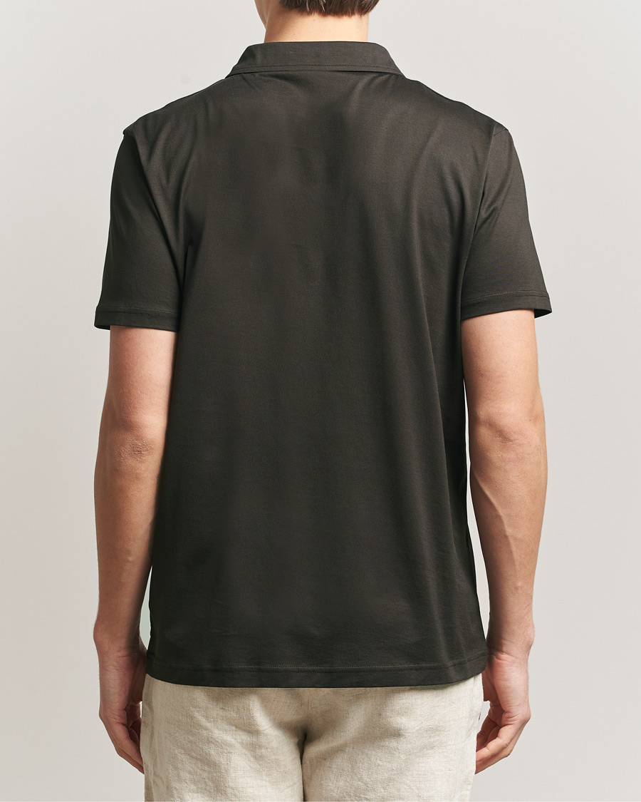 Men | Polo Shirts | Sunspel | Cotton Jersey Polo Dark Chocolate