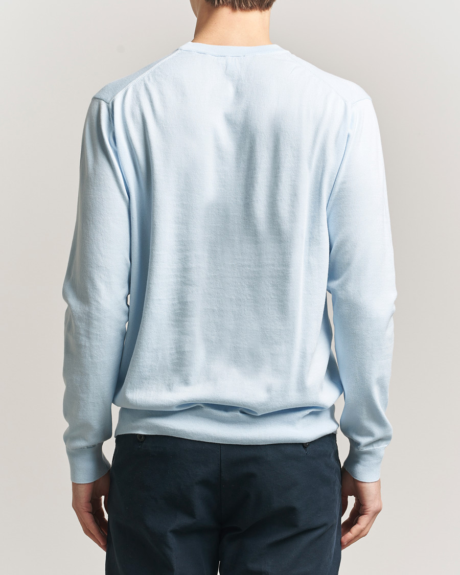 Men | Sweaters & Knitwear | Sunspel | Lightweight Knitted Cotton Crew Pastel Blue