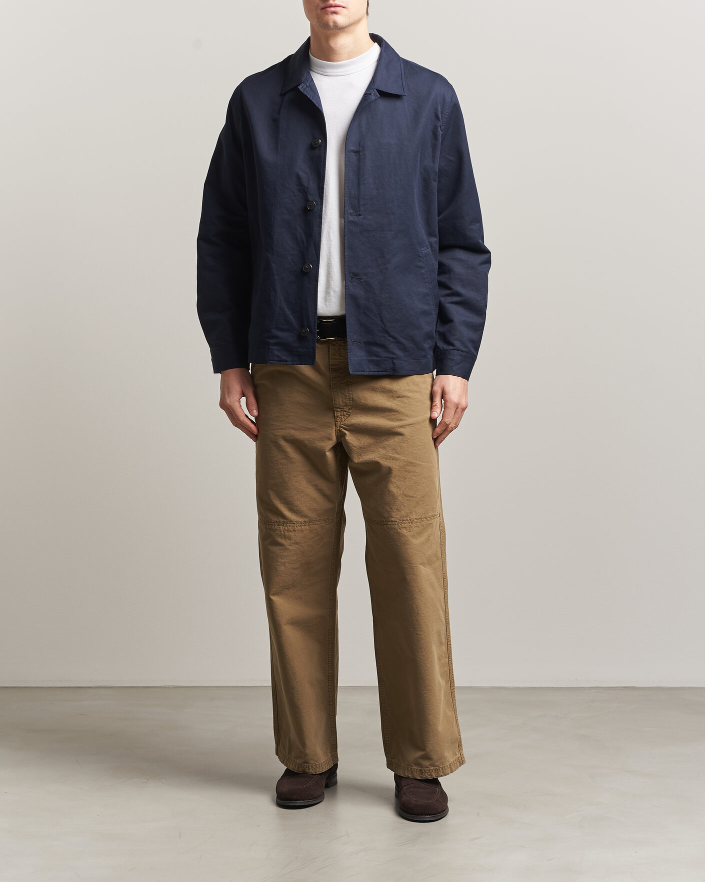 Men | Coats & Jackets | Sunspel | Cotton/Linen Jacket Navy