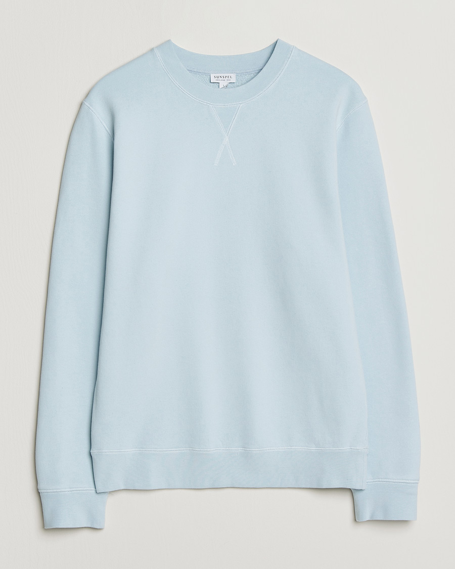 Men | Sweaters & Knitwear | Sunspel | Loopback Sweatshirt Pastel Blue