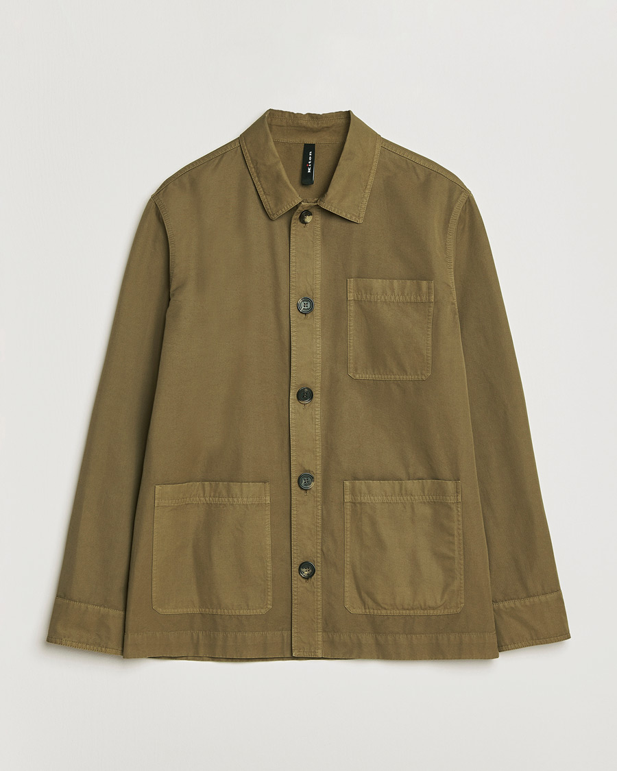 Men | Coats & Jackets | Kiton | Cotton Canvas Chore Jacket Military