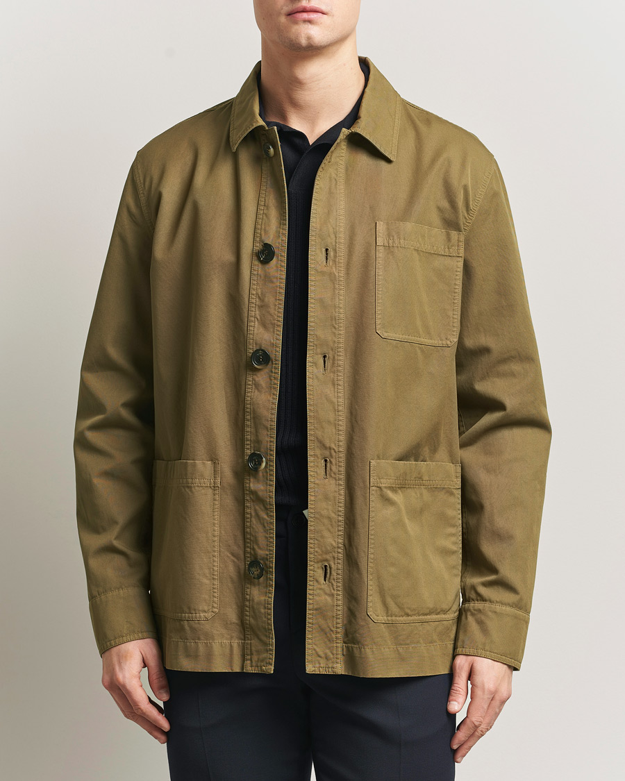 Men | Coats & Jackets | Kiton | Cotton Canvas Chore Jacket Military