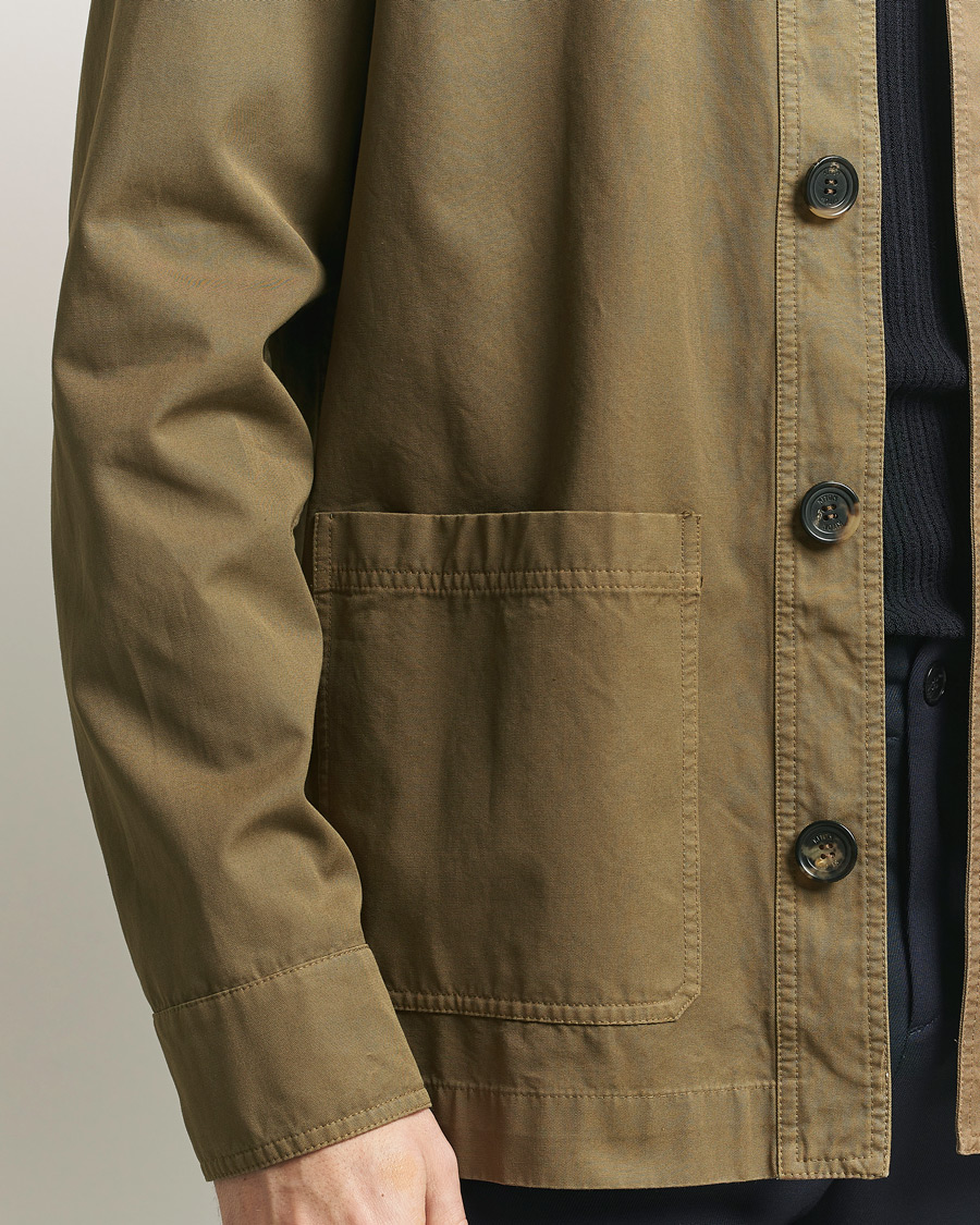 Men | Coats & Jackets | Kiton | Cotton Canvas Chore Jacket Military