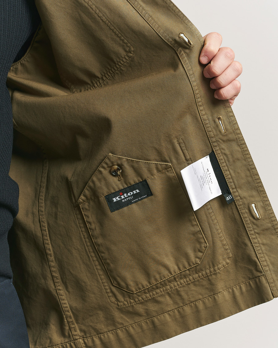Men | Coats & Jackets | Kiton | Cotton Canvas Chore Jacket Military