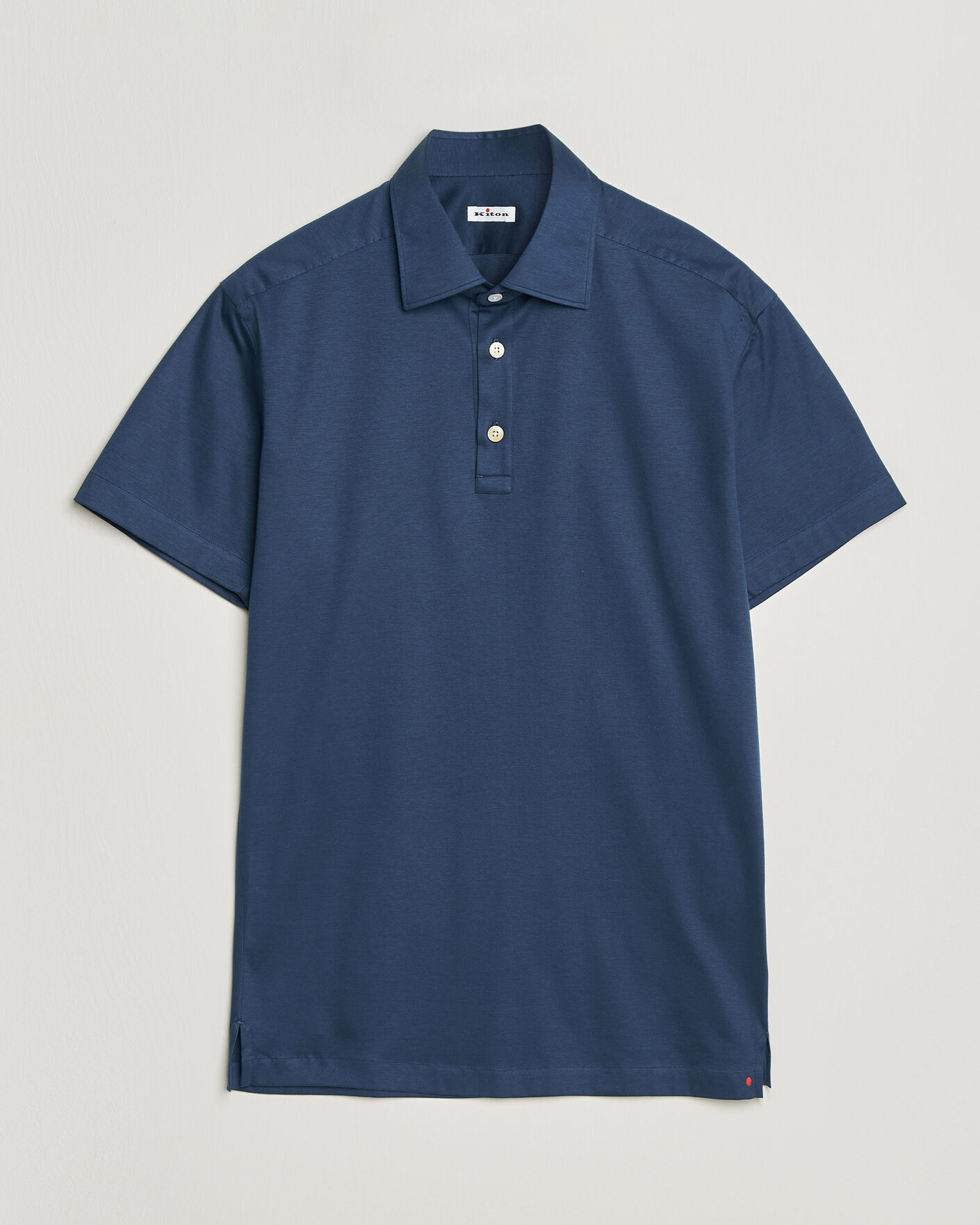 Men | Polo Shirts | Kiton | Short Sleeve Jersey Polo Dark Blue