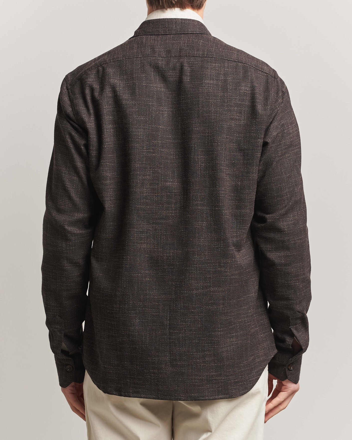 Men | Shirts | Kiton | Virgin Wool Overshirt Dark Brown