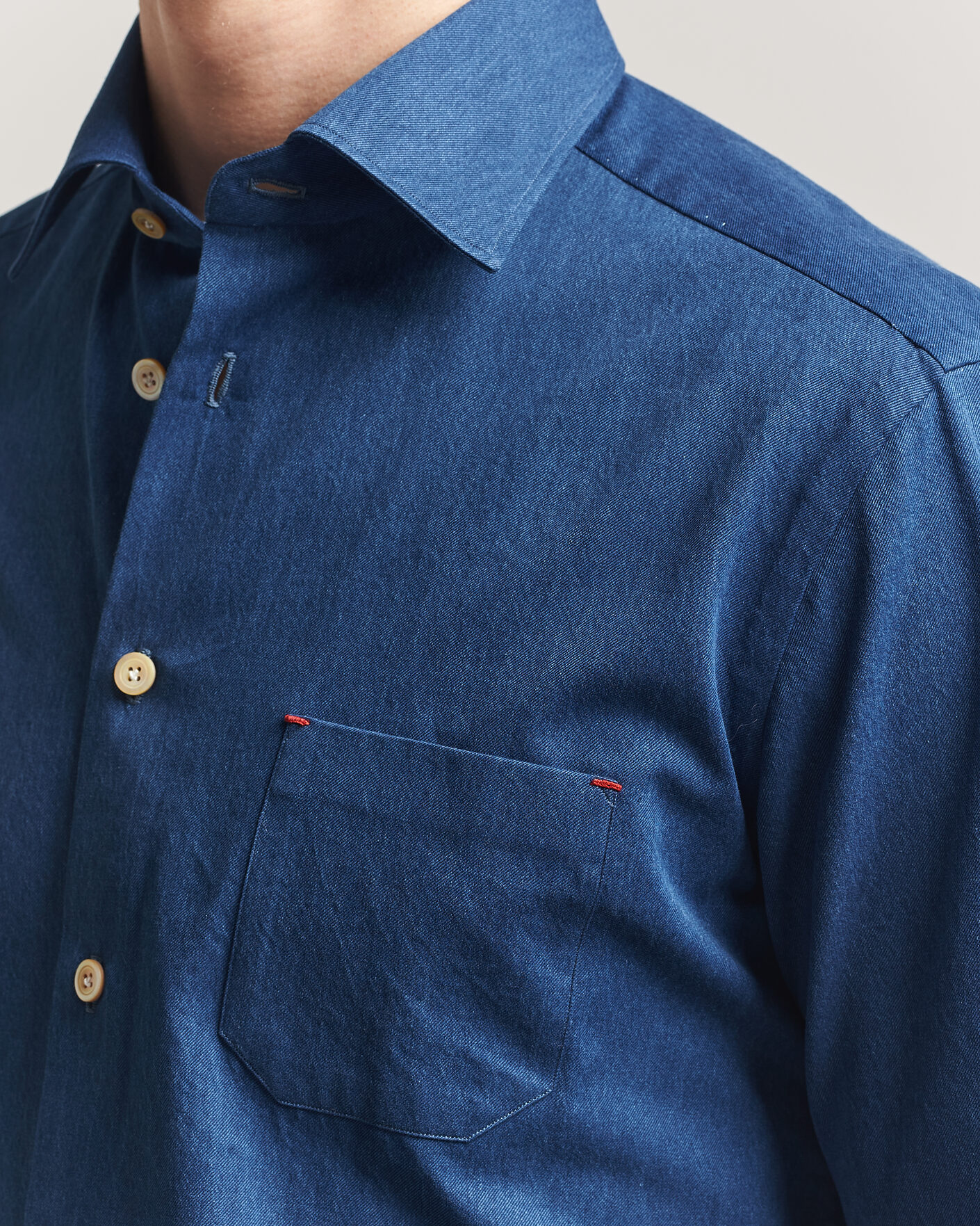 Men | Shirts | Kiton | Denim Sport Shirt Medium Blue