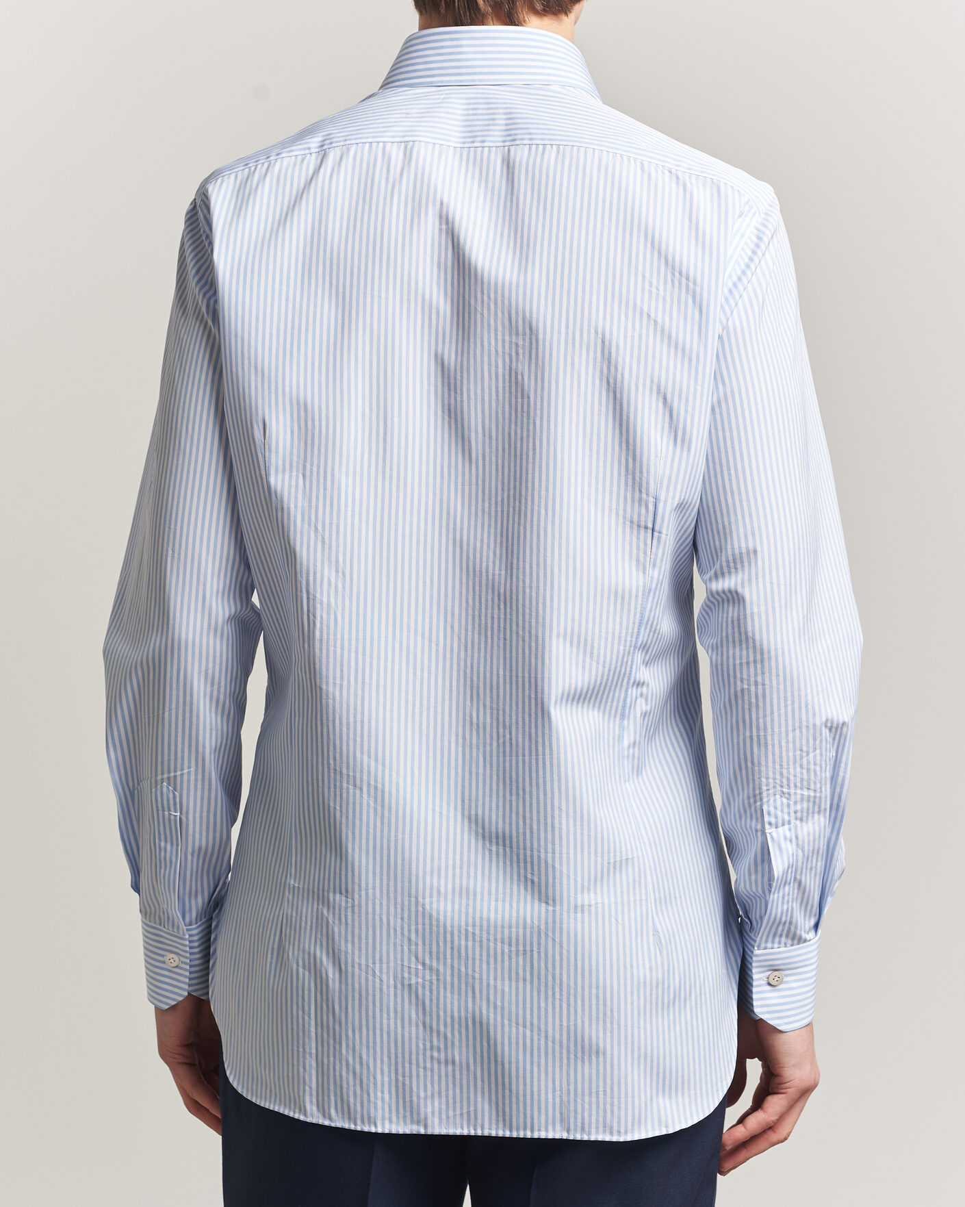 Men | Shirts | Kiton | Slim Fit Dress Shirt Light Blue Stripe