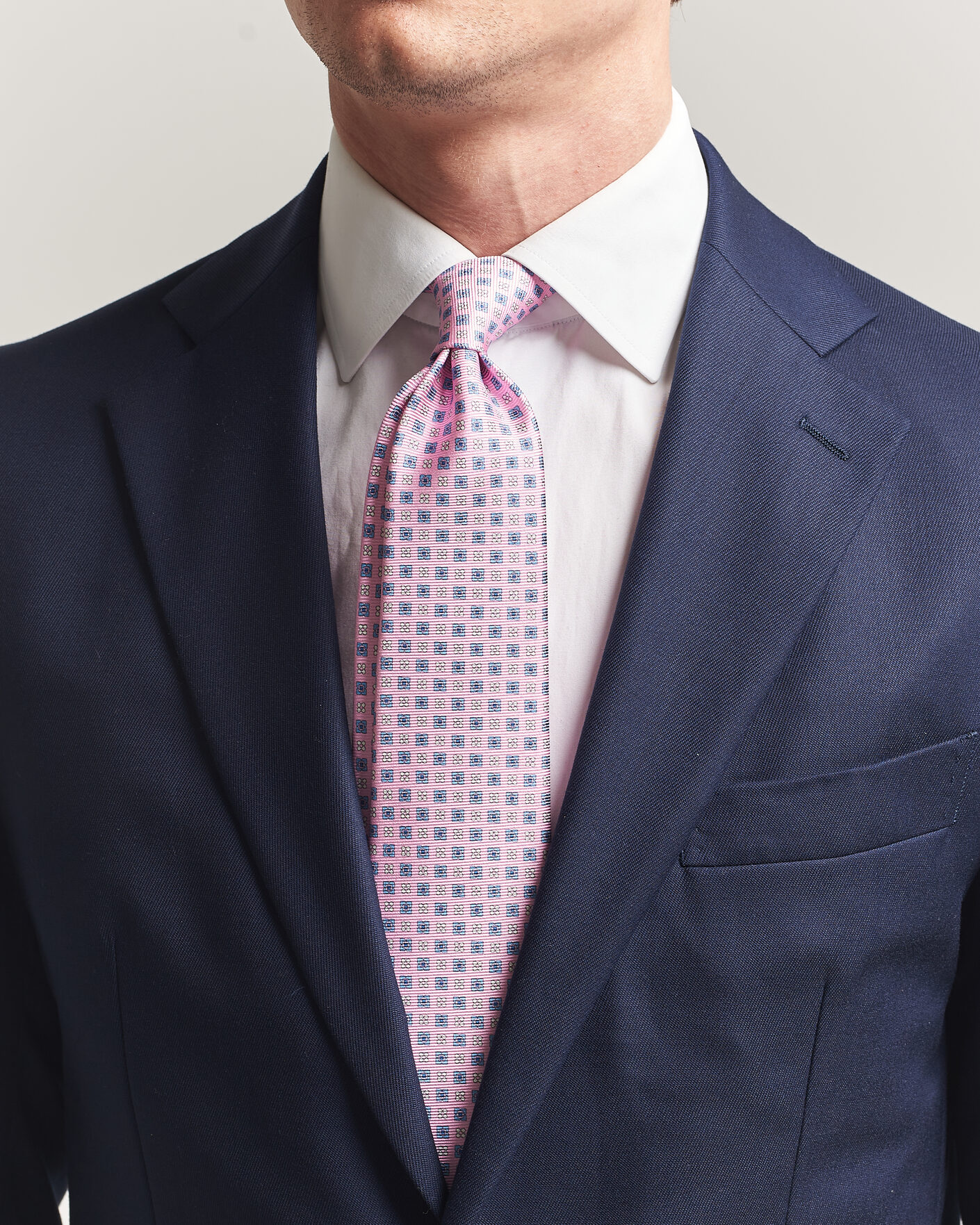 Men | Ties | Kiton | Printed Flower Silk Tie Pink